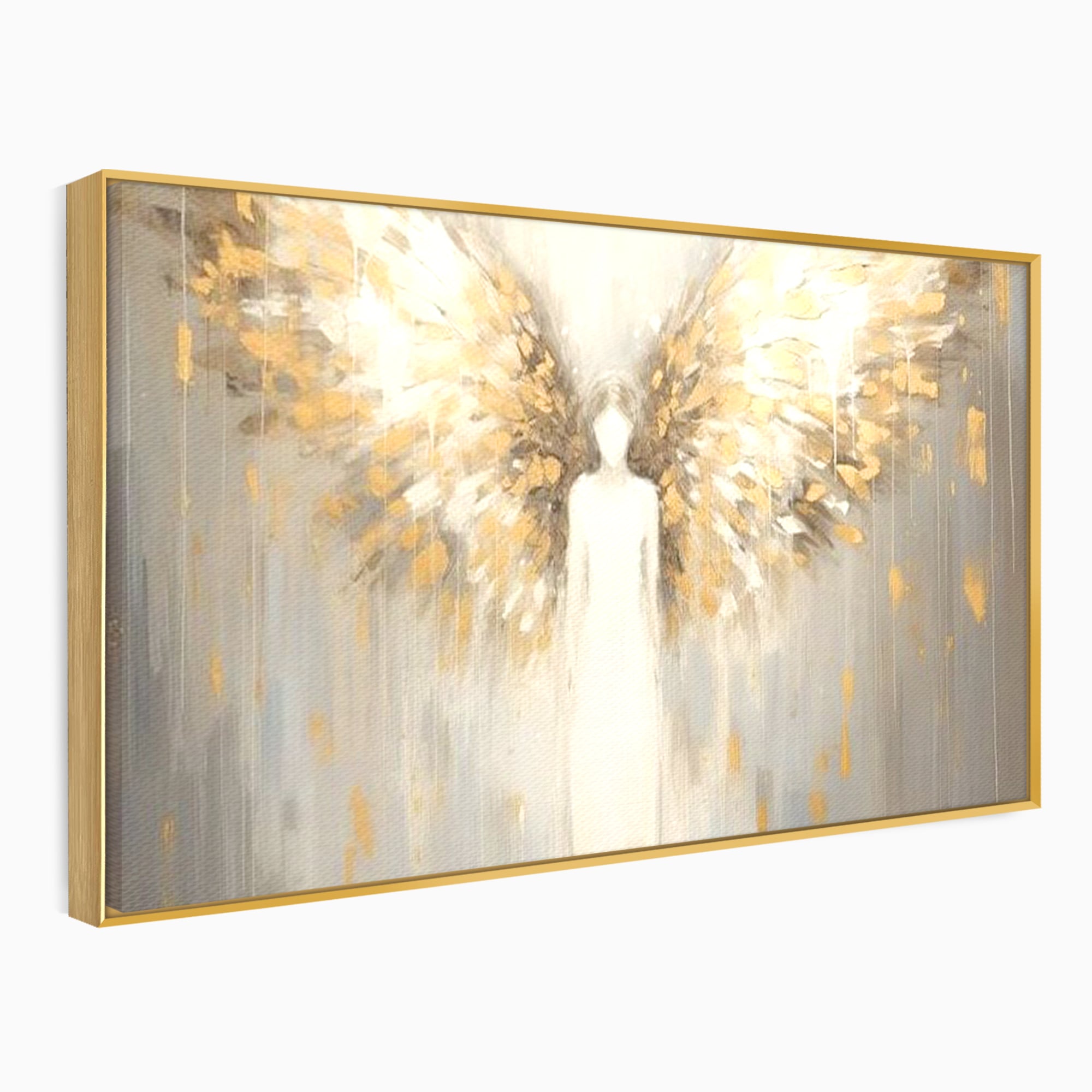 Tablou Canvas Premium LuxCanva® H1047, Gardian Ceresc, Inger, Aripi, Silueta, Spiritualitate, Credinta, Har, Blandete, Fragilitate, Pace, Arta Religioasa, Living, Dormitor