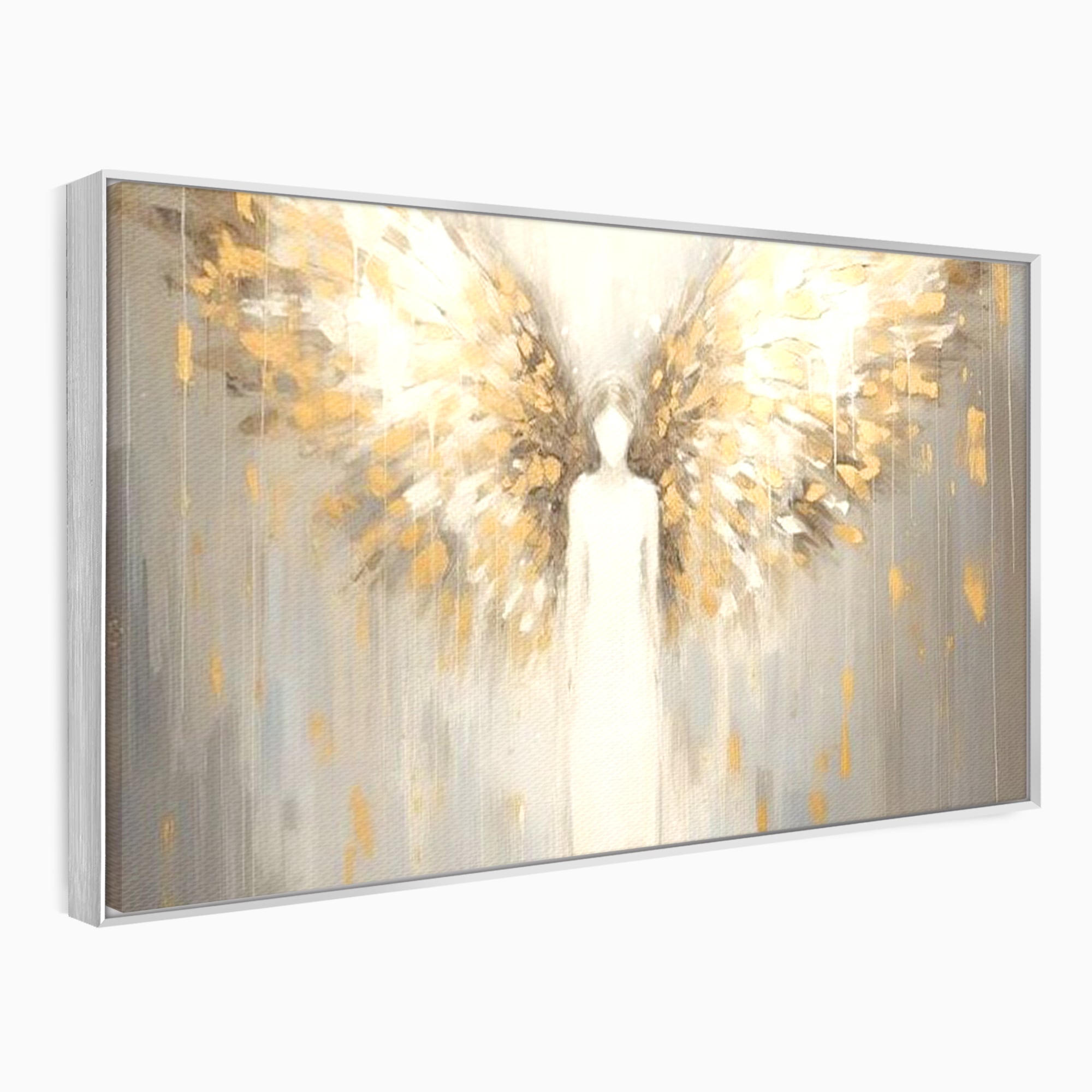 Tablou Canvas Premium LuxCanva® H1047, Gardian Ceresc, Inger, Aripi, Silueta, Spiritualitate, Credinta, Har, Blandete, Fragilitate, Pace, Arta Religioasa, Living, Dormitor