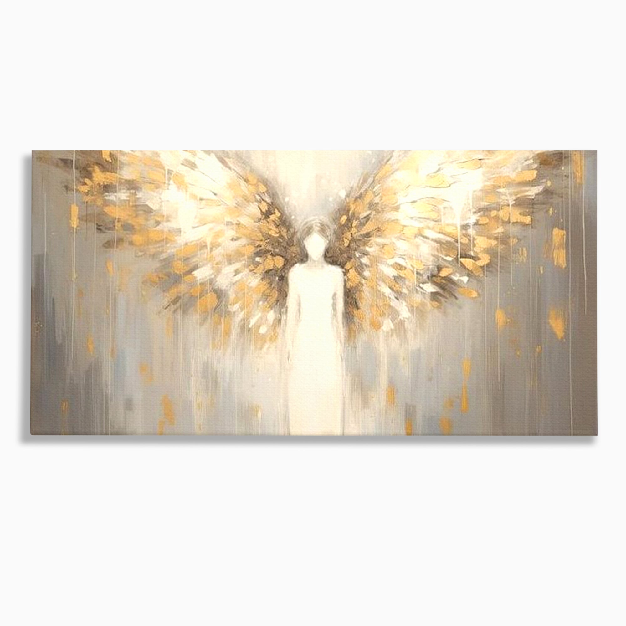 Tablou Canvas Premium LuxCanva® H1047, Gardian Ceresc, Inger, Aripi, Silueta, Spiritualitate, Credinta, Har, Blandete, Fragilitate, Pace, Arta Religioasa, Living, Dormitor
