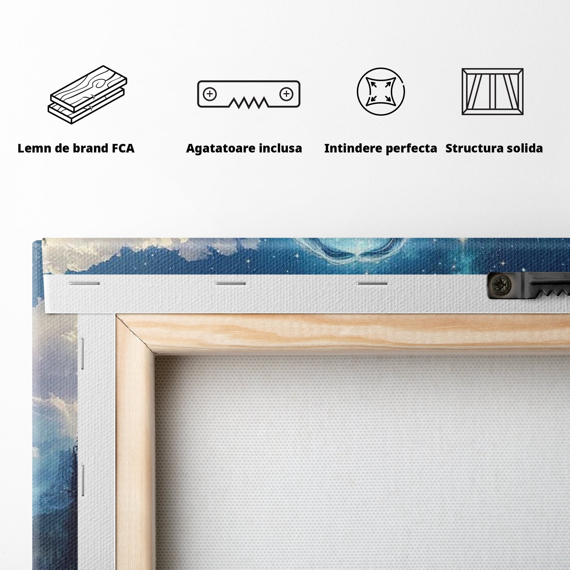 Tablou Canvas Premium LuxCanva® H1048, Intre Cer si Pamant, Iisus, Nori, Munti, Apa, Sacrificiu, Mantuire, Credinta, Har, Spiritualitate, Arta Religioasa, Living, Dormitor