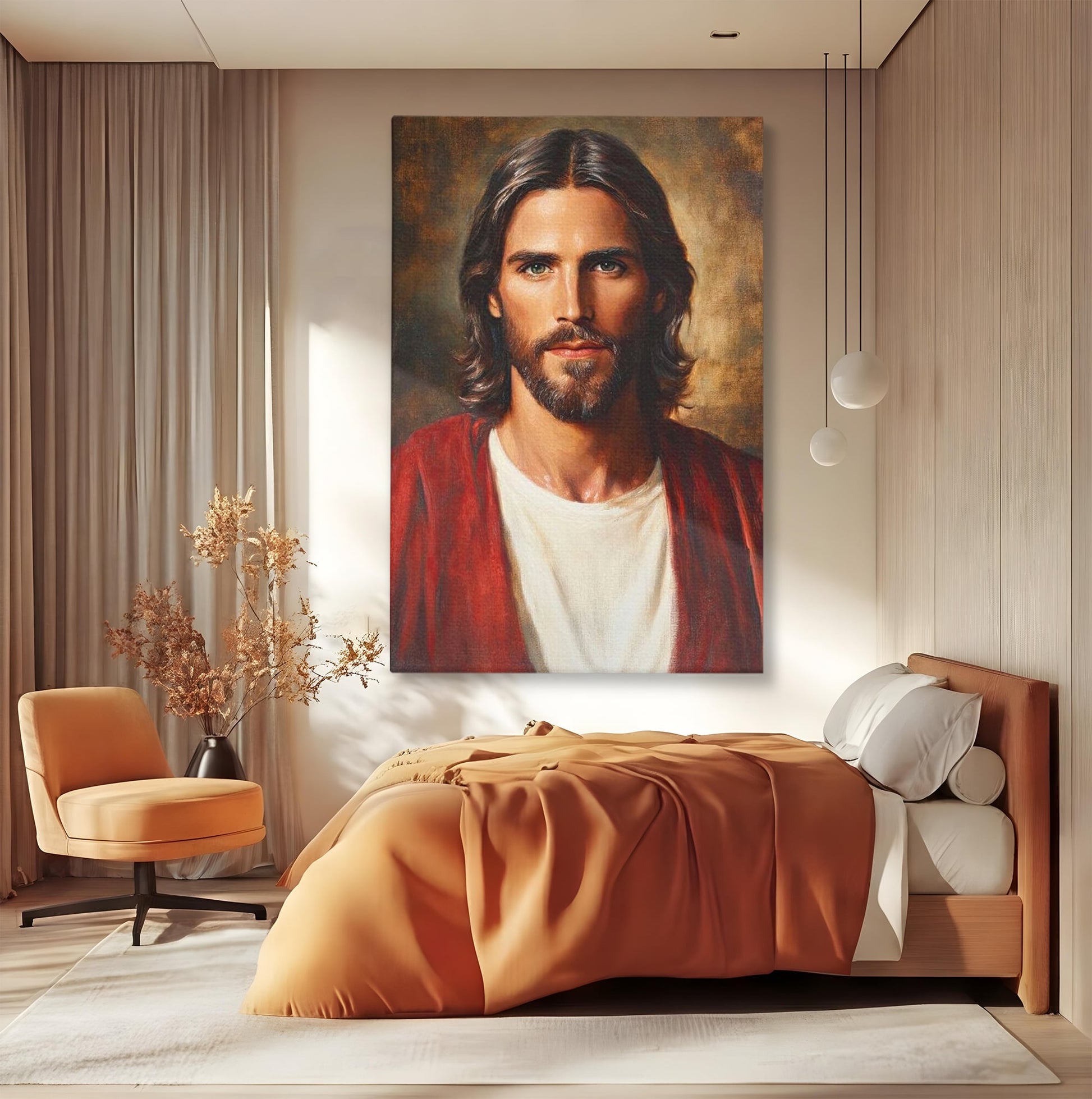 Tablou Canvas Premium LuxCanva® H1049, Portretul lui Iisus, Iisus, Chip, Credinta, Speranta, Mantuire, Sacrificiu, Spiritualitate, Har, Arta Religioasa, Living, Dormitor
