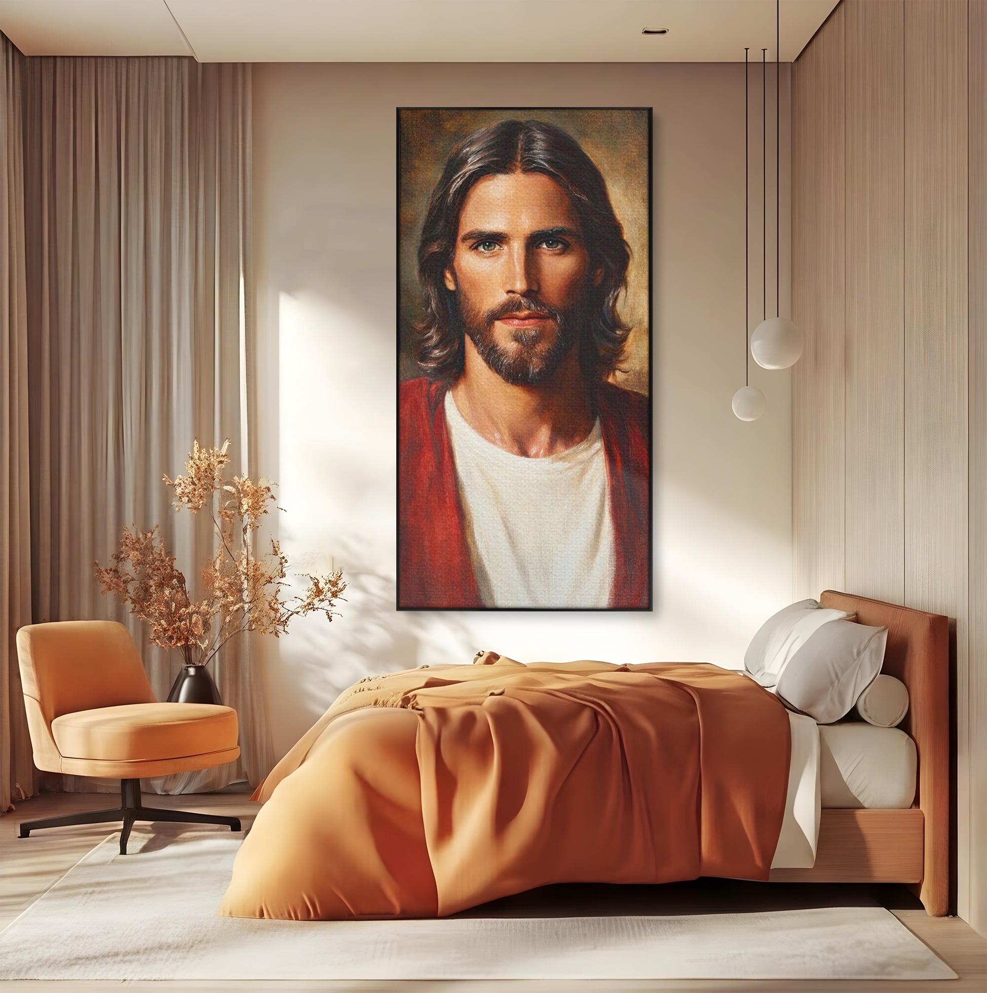 Tablou Canvas Premium LuxCanva® H1049, Portretul lui Iisus, Iisus, Chip, Credinta, Speranta, Mantuire, Sacrificiu, Spiritualitate, Har, Arta Religioasa, Living, Dormitor