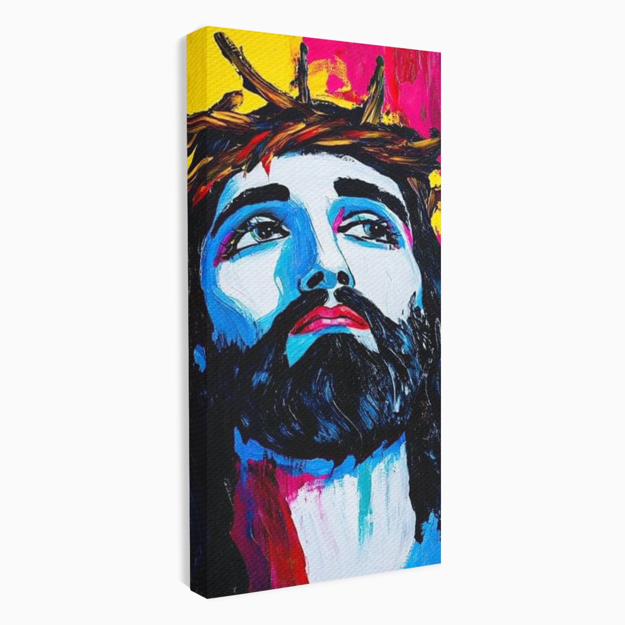 Tablou Canvas Premium LuxCanva® H1050, Contemplare Divina, Iisus, Contemplare, Pace Interioara, Coroana de Spini, Serenitate, Arta Religioasa Moderna, Living, Dormitor