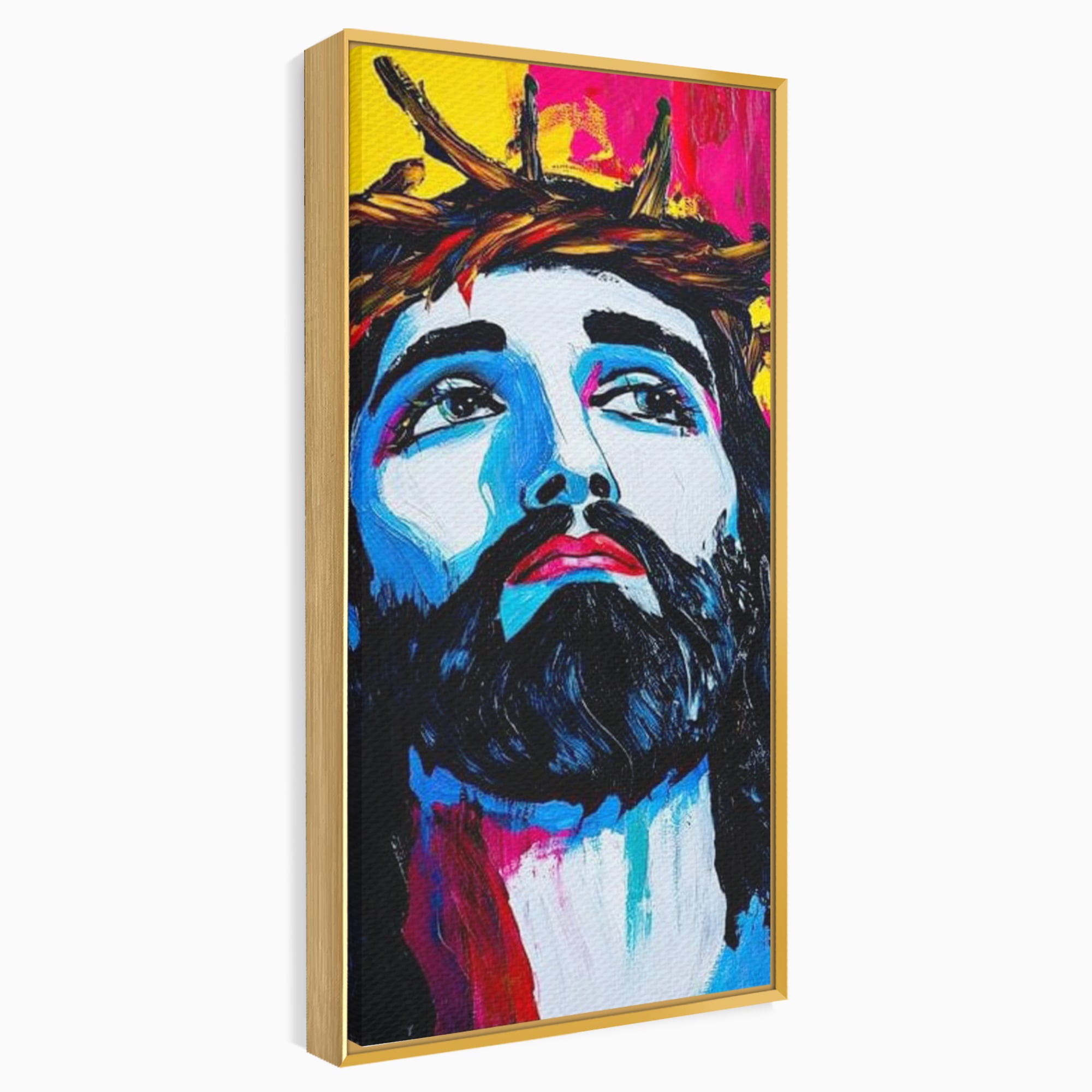 Tablou Canvas Premium LuxCanva® H1050, Contemplare Divina, Iisus, Contemplare, Pace Interioara, Coroana de Spini, Serenitate, Arta Religioasa Moderna, Living, Dormitor