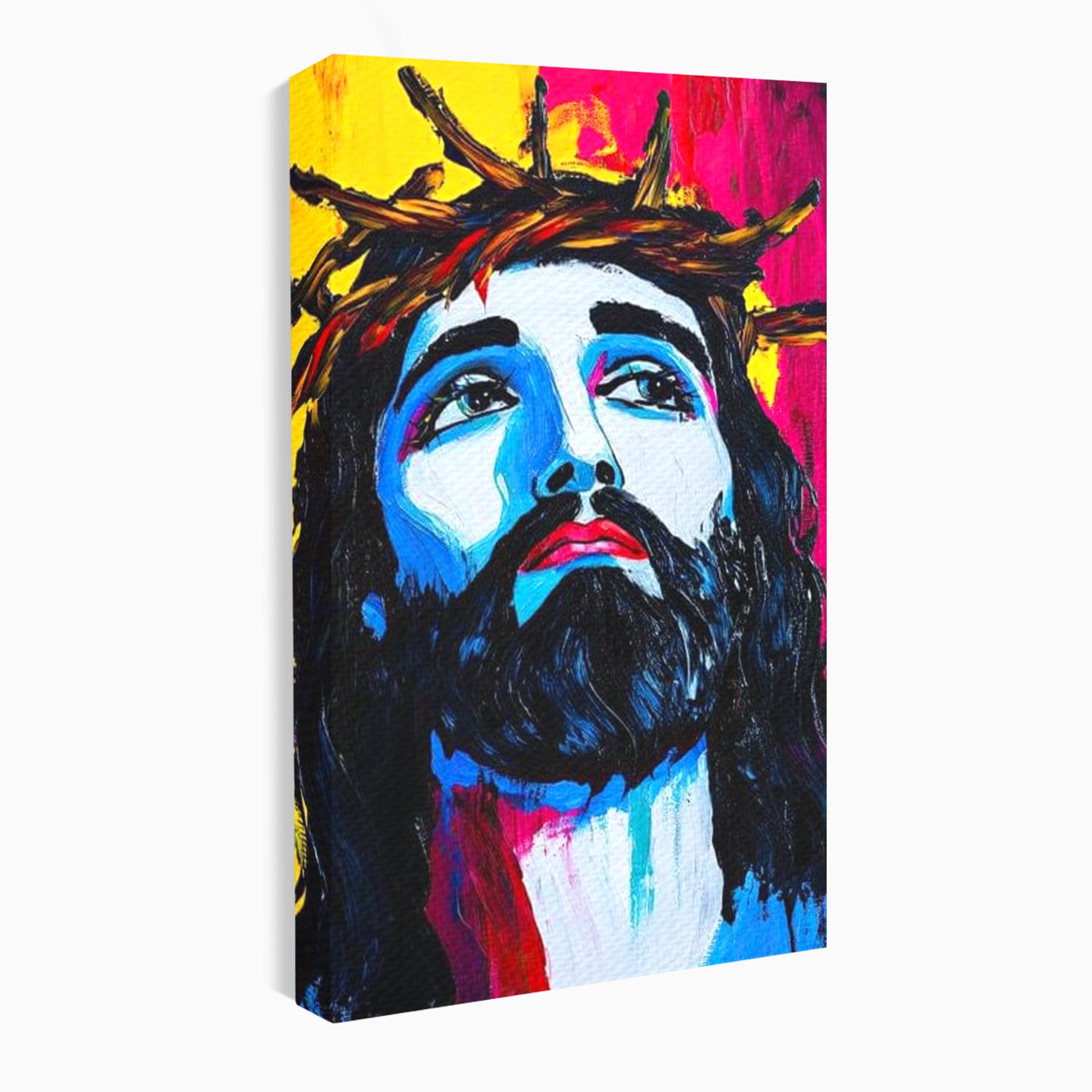 Tablou Canvas Premium LuxCanva® H1050, Contemplare Divina, Iisus, Contemplare, Pace Interioara, Coroana de Spini, Serenitate, Arta Religioasa Moderna, Living, Dormitor