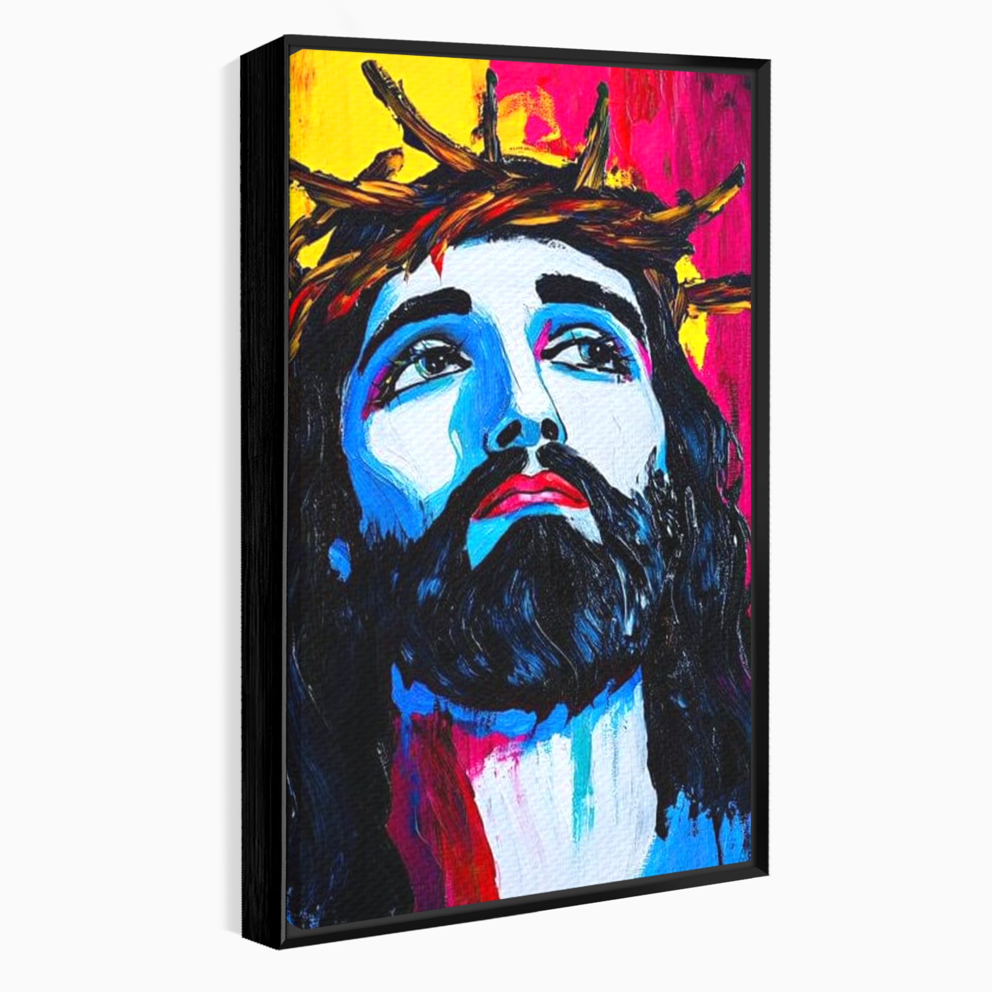 Tablou Canvas Premium LuxCanva® H1050, Contemplare Divina, Iisus, Contemplare, Pace Interioara, Coroana de Spini, Serenitate, Arta Religioasa Moderna, Living, Dormitor