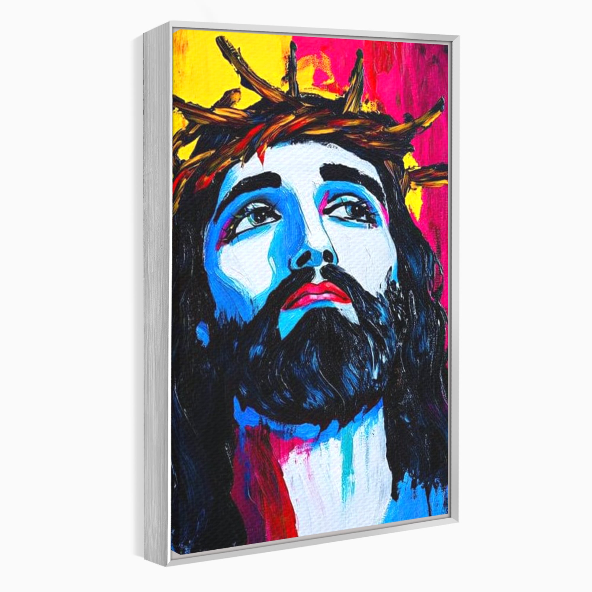 Tablou Canvas Premium LuxCanva® H1050, Contemplare Divina, Iisus, Contemplare, Pace Interioara, Coroana de Spini, Serenitate, Arta Religioasa Moderna, Living, Dormitor