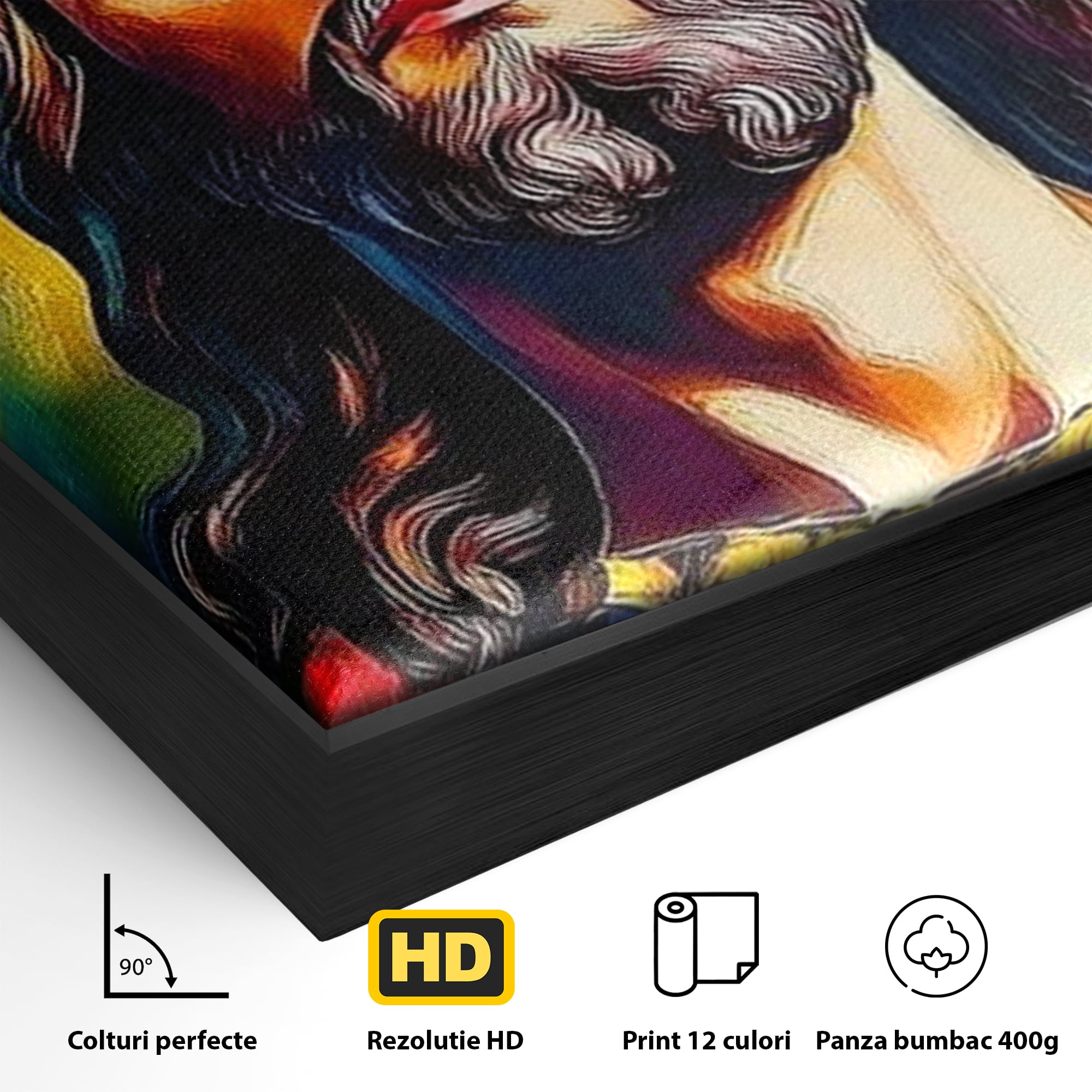 Tablou Canvas Premium LuxCanva® H1051, Stralucire Divina, Iisus, Contemplare, Pace Interioara, Coroana de Spini, Serenitate, Arta Religioasa Moderna, Living, Dormitor