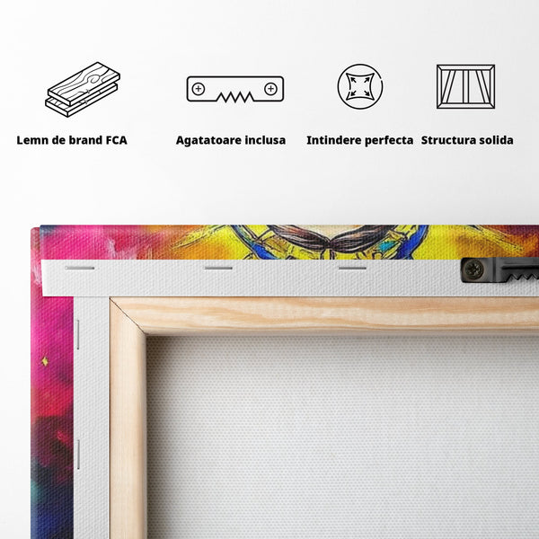 Tablou Canvas Premium LuxCanva® H1051, Stralucire Divina, Iisus, Contemplare, Pace Interioara, Coroana de Spini, Serenitate, Arta Religioasa Moderna, Living, Dormitor