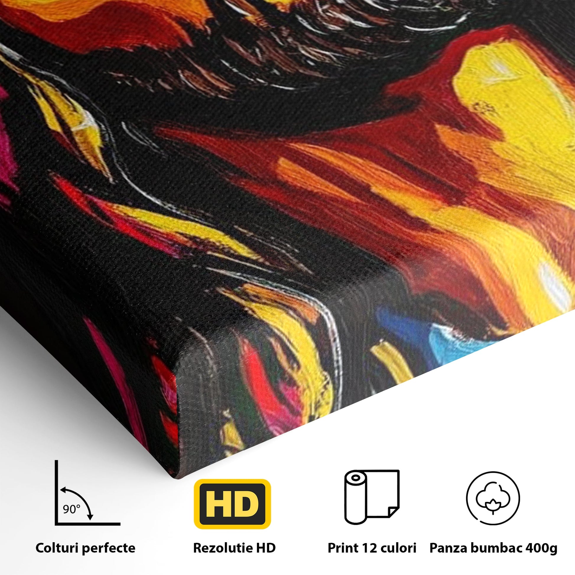 Tablou Canvas Premium LuxCanva® H1052, Privire catre Cer, Iisus, Contemplare, Pace Interioara, Coroana de Spini, Cer, Chip, Arta Religioasa Moderna, Living, Dormitor