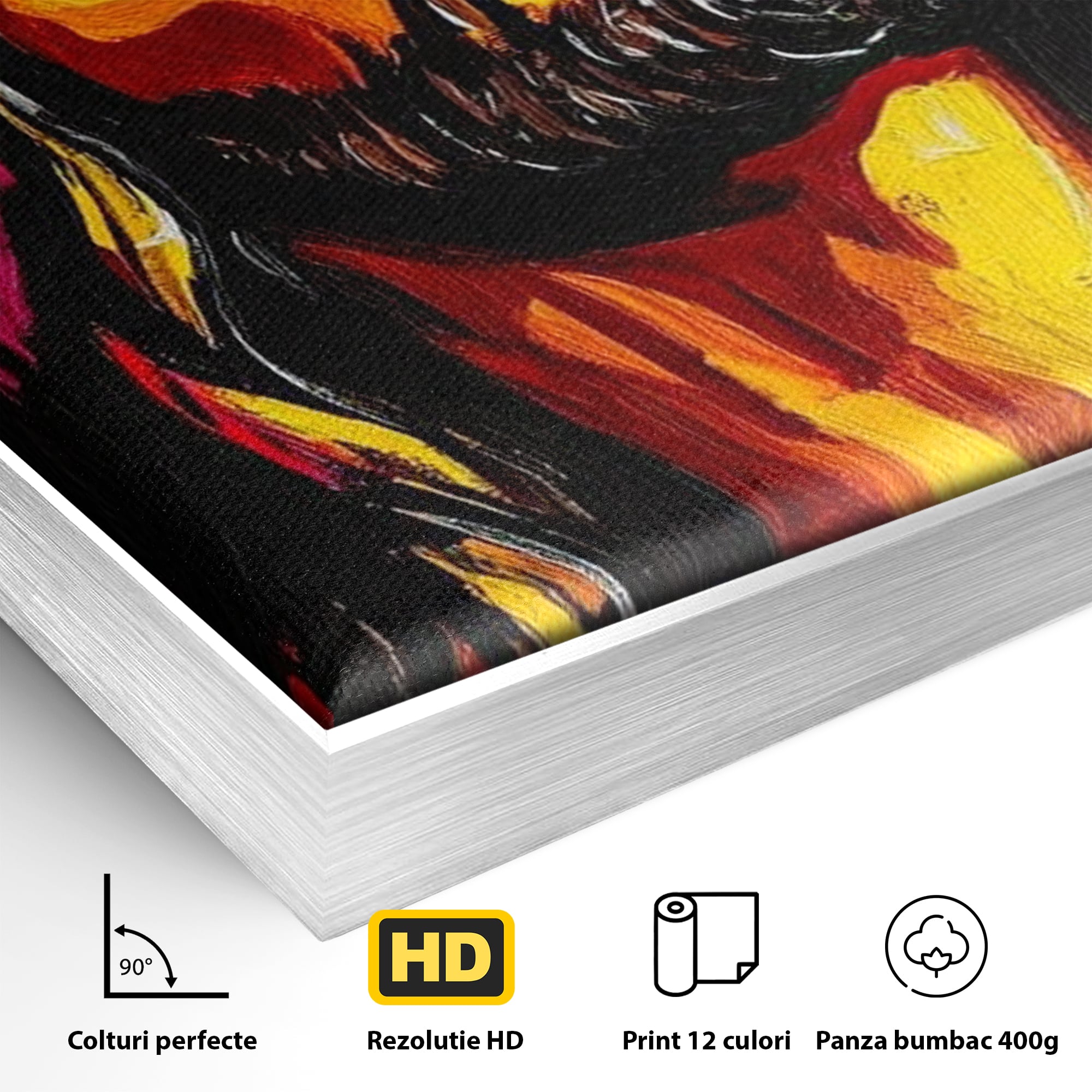 Tablou Canvas Premium LuxCanva® H1052, Privire catre Cer, Iisus, Contemplare, Pace Interioara, Coroana de Spini, Cer, Chip, Arta Religioasa Moderna, Living, Dormitor