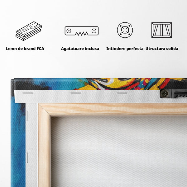 Tablou Canvas Premium LuxCanva® H1052, Privire catre Cer, Iisus, Contemplare, Pace Interioara, Coroana de Spini, Cer, Chip, Arta Religioasa Moderna, Living, Dormitor
