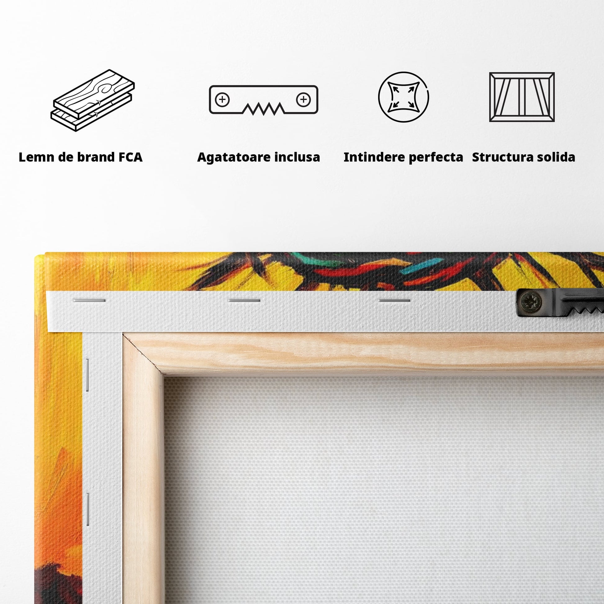 Tablou Canvas Premium LuxCanva® H1053, Sacrificiu Divin, Iisus, Contemplare, Pace Interioara, Coroana de Spini, Cer, Chip, Arta Religioasa Moderna, Living, Dormitor
