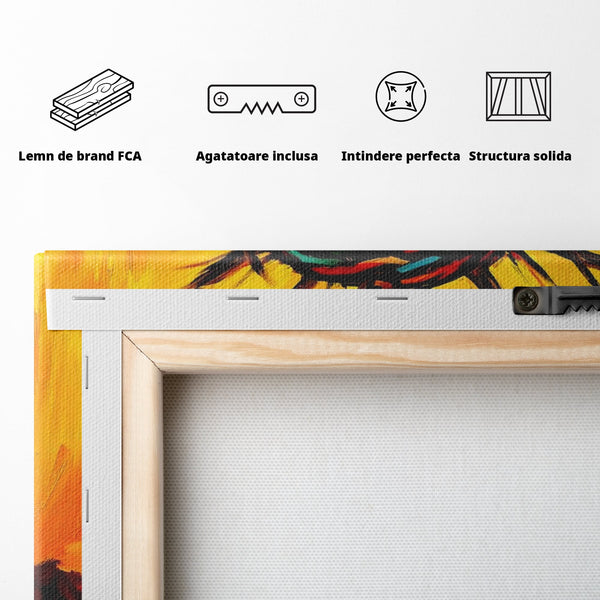 Tablou Canvas Premium LuxCanva® H1053, Sacrificiu Divin, Iisus, Contemplare, Pace Interioara, Coroana de Spini, Cer, Chip, Arta Religioasa Moderna, Living, Dormitor