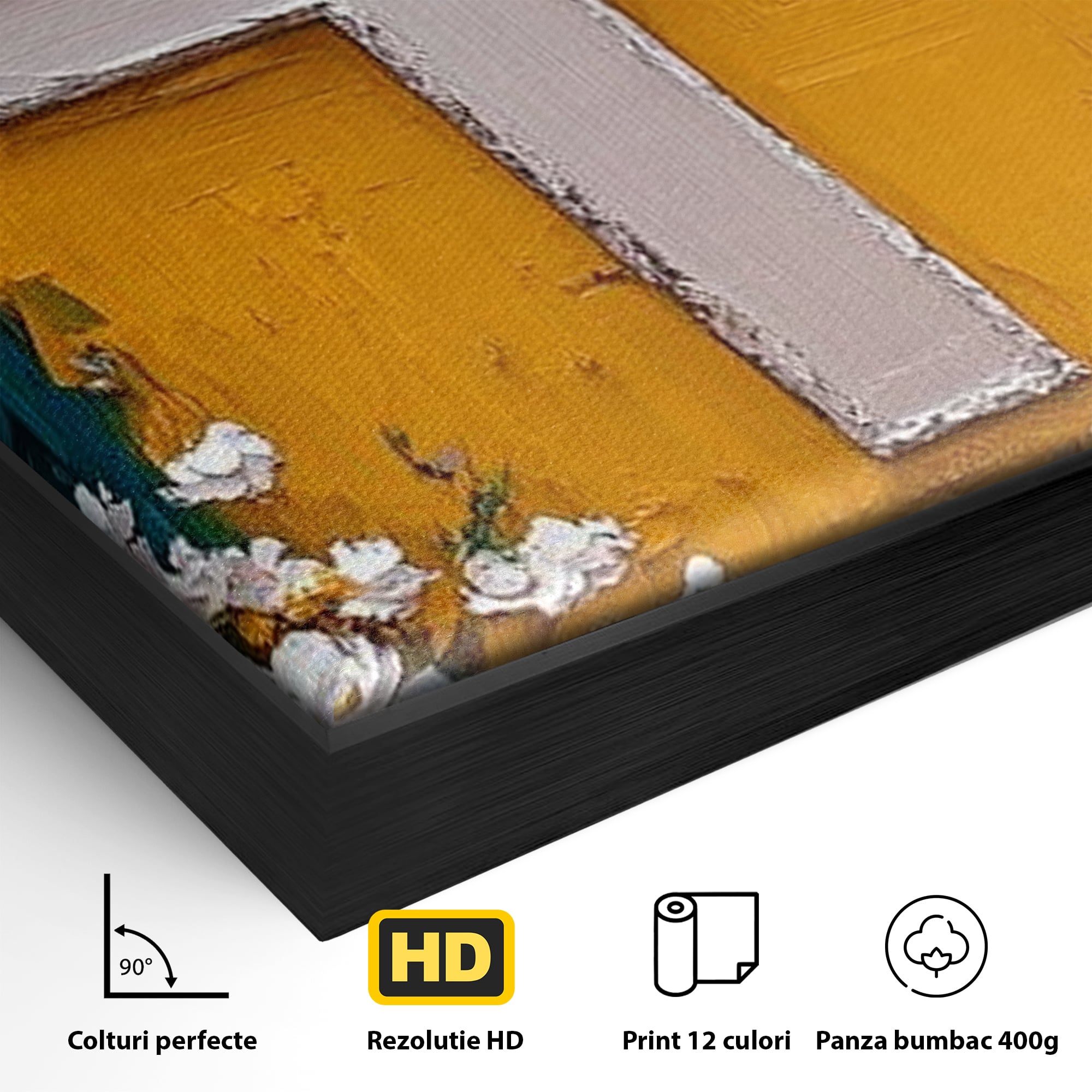 Tablou Canvas Premium LuxCanva® H1057, Evlavie Florala, Credinta, Cruce, Flori, Gradina, Lumina, Rasarit, Speranta, Puritate, Spiritualitate, Simbol Sacru, Living, Dormitor