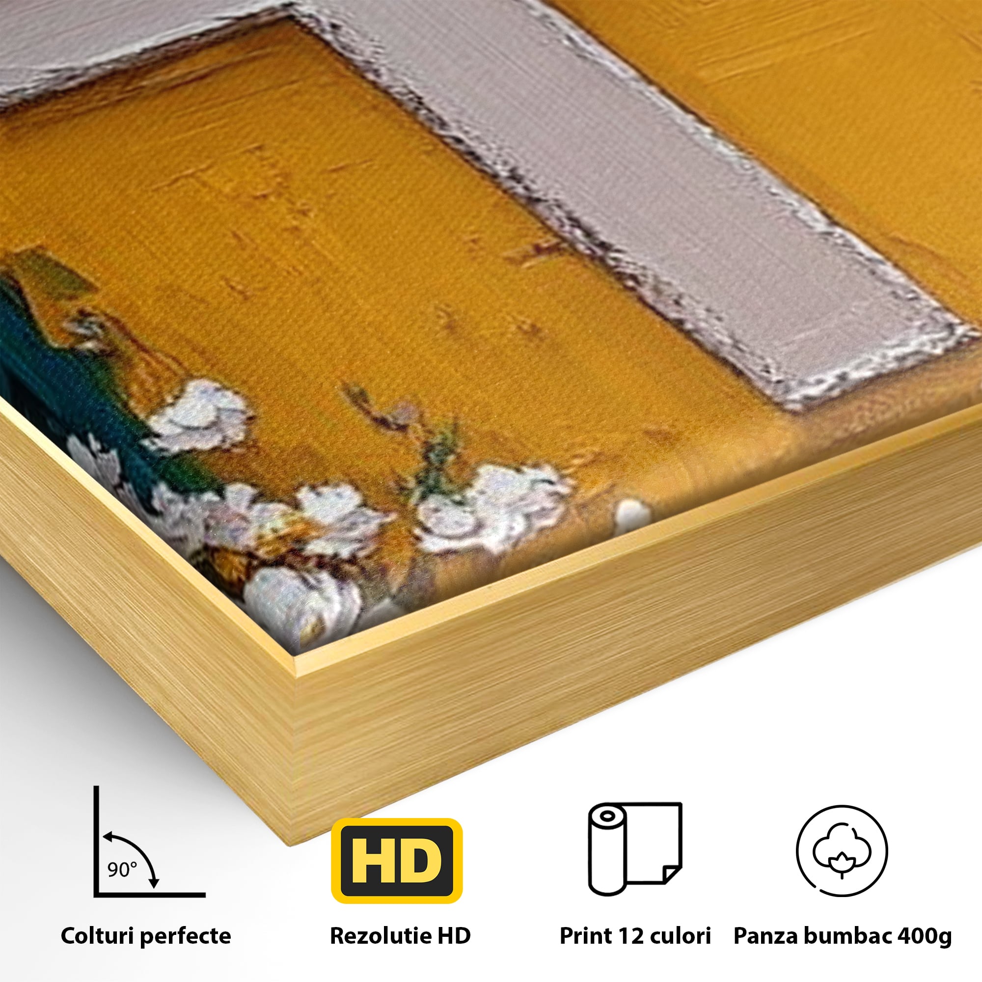 Tablou Canvas Premium LuxCanva® H1057, Evlavie Florala, Credinta, Cruce, Flori, Gradina, Lumina, Rasarit, Speranta, Puritate, Spiritualitate, Simbol Sacru, Living, Dormitor