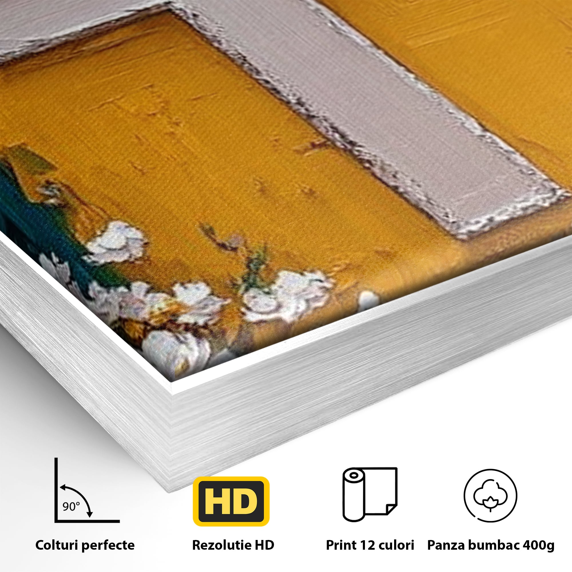 Tablou Canvas Premium LuxCanva® H1057, Evlavie Florala, Credinta, Cruce, Flori, Gradina, Lumina, Rasarit, Speranta, Puritate, Spiritualitate, Simbol Sacru, Living, Dormitor