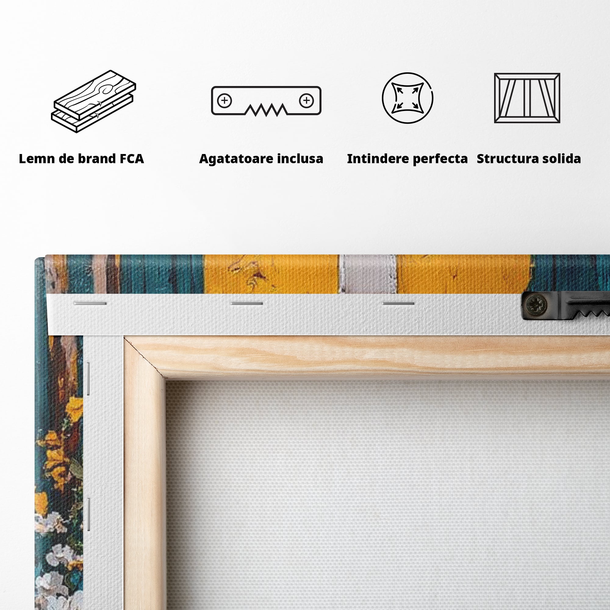 Tablou Canvas Premium LuxCanva® H1057, Evlavie Florala, Credinta, Cruce, Flori, Gradina, Lumina, Rasarit, Speranta, Puritate, Spiritualitate, Simbol Sacru, Living, Dormitor