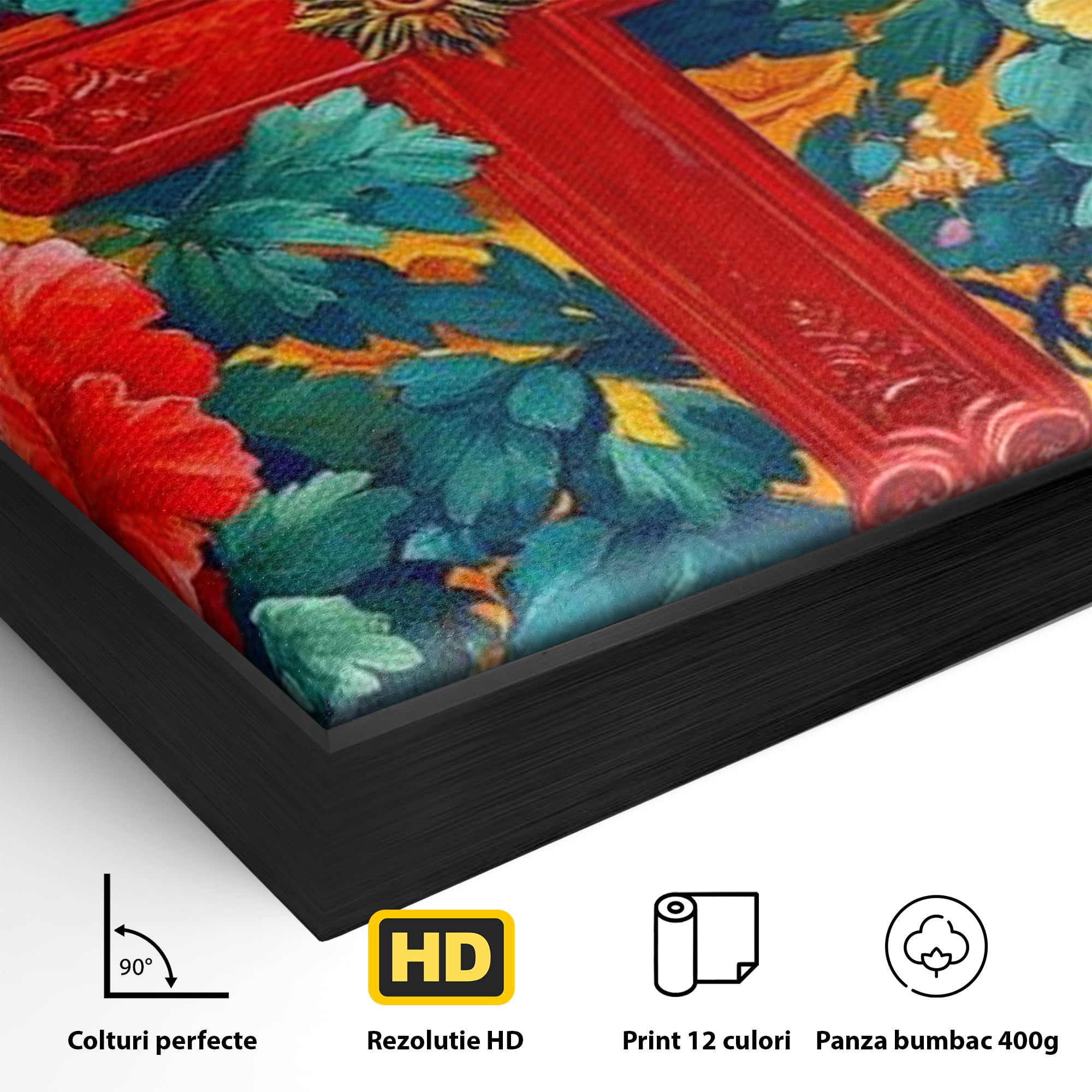 Tablou Canvas Premium LuxCanva® H1058, Credinta Vie, Credinta, Cruce, Flori, Gradina, Lumina, Rasarit, Speranta, Puritate, Spiritualitate, Simbol Sacru, Living, Dormitor