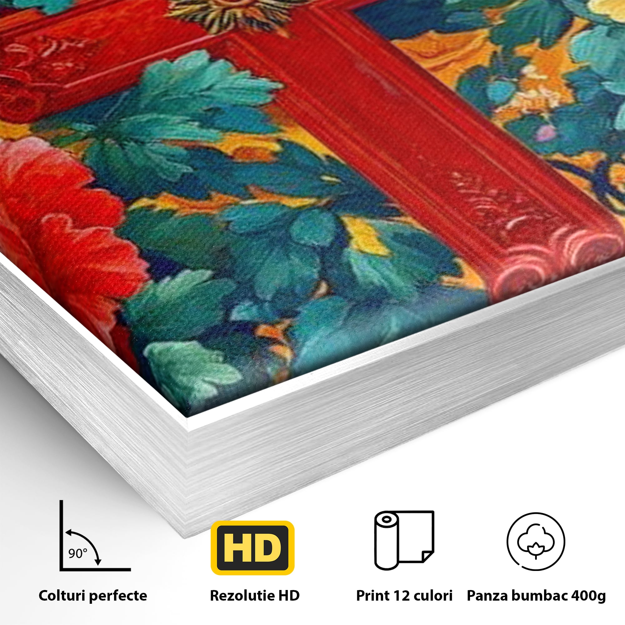 Tablou Canvas Premium LuxCanva® H1058, Credinta Vie, Credinta, Cruce, Flori, Gradina, Lumina, Rasarit, Speranta, Puritate, Spiritualitate, Simbol Sacru, Living, Dormitor