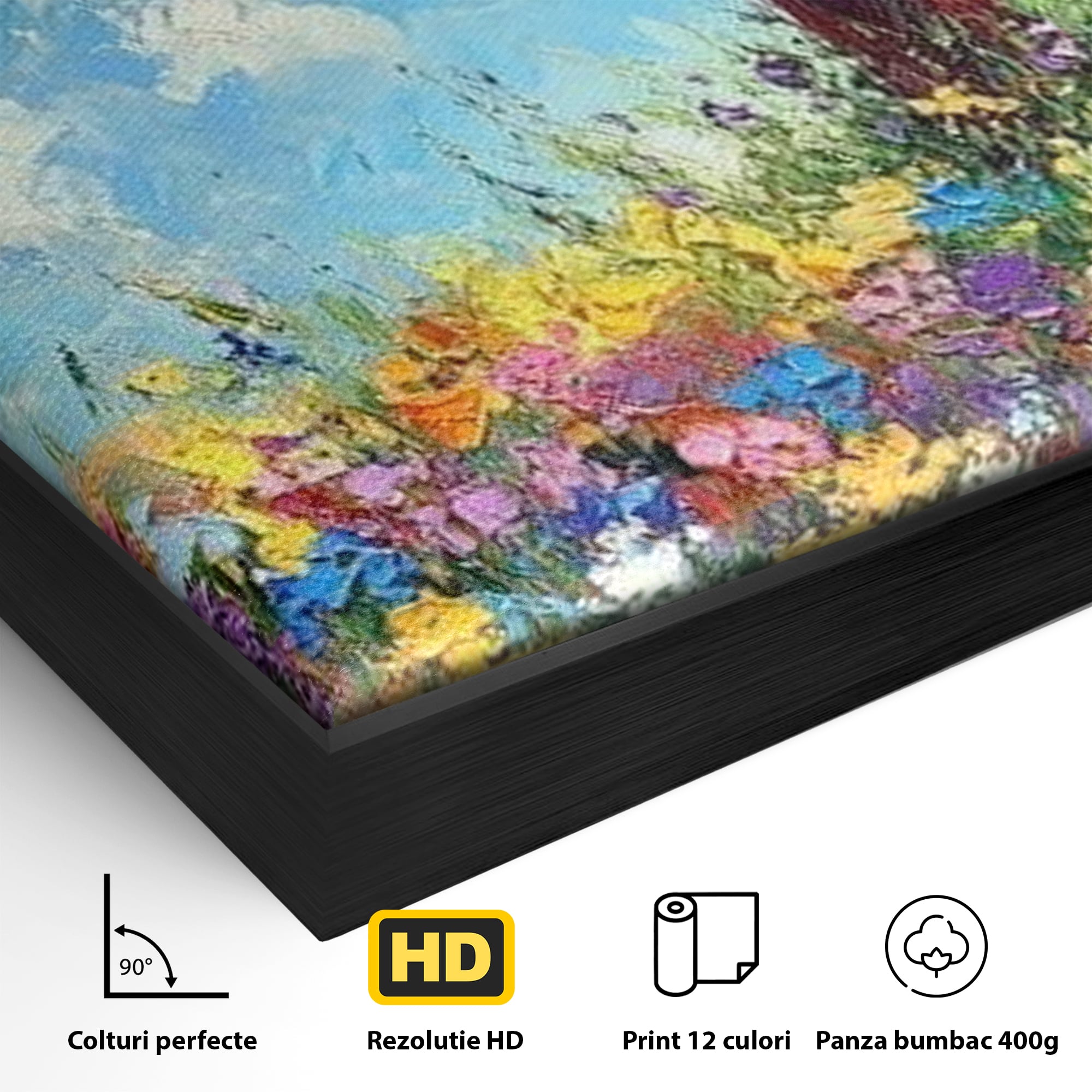 Tablou Canvas Premium LuxCanva® H1059, Gradina Raiului, Credinta, Cruce, Flori, Gradina, Lumina, Rasarit, Speranta, Puritate, Spiritualitate, Simbol Sacru, Living, Dormitor