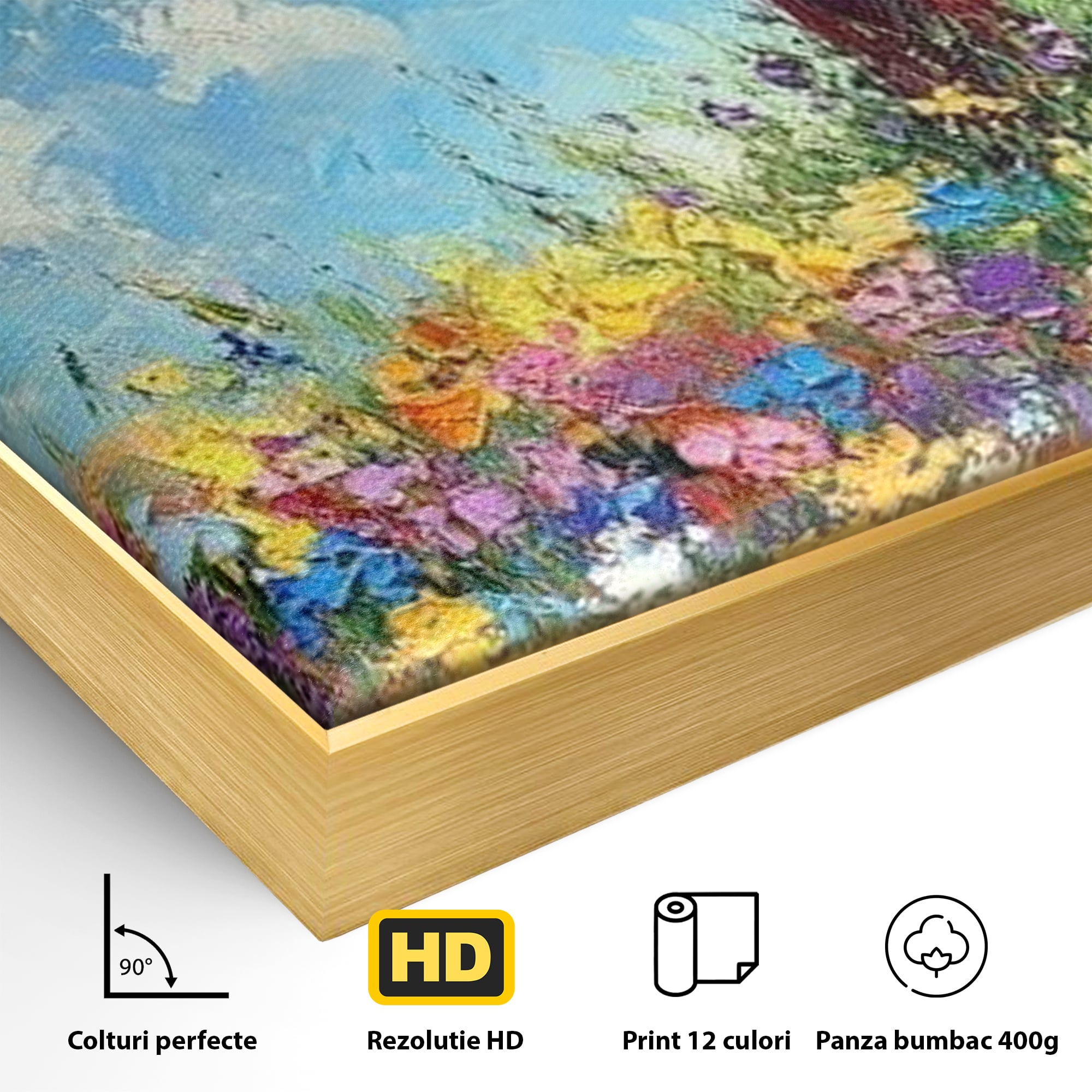 Tablou Canvas Premium LuxCanva® H1059, Gradina Raiului, Credinta, Cruce, Flori, Gradina, Lumina, Rasarit, Speranta, Puritate, Spiritualitate, Simbol Sacru, Living, Dormitor