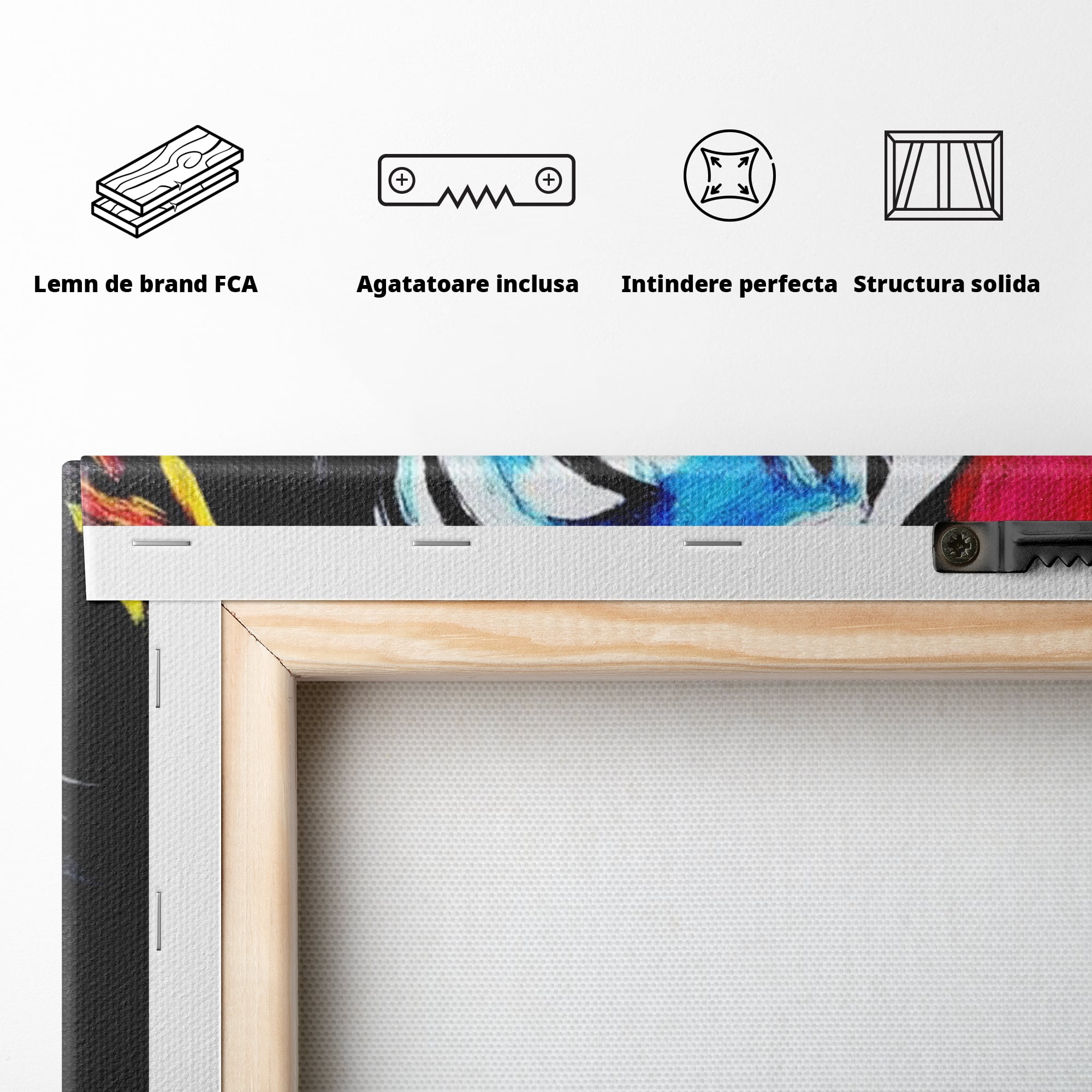 Tablou Canvas Premium LuxCanva® H1061, Divinitate in Culori, Iisus, Sacrificiu, Speranta, Patimi, Emotie, Inspiratie, Coroana de Spini, Arta Religioasa, Living, Dormitor