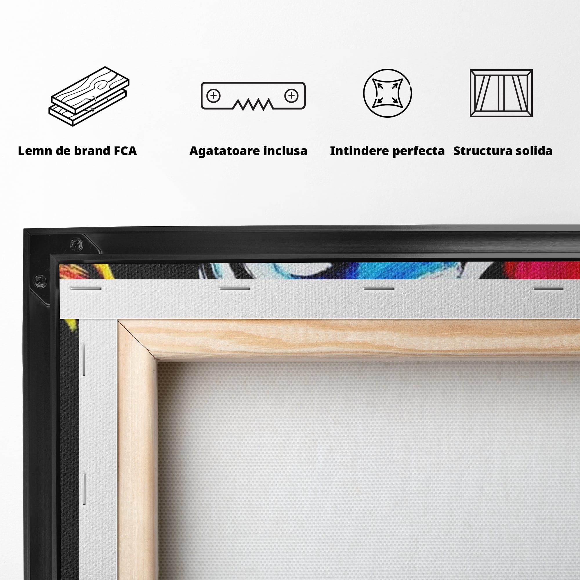 Tablou Canvas Premium LuxCanva® H1061, Divinitate in Culori, Iisus, Sacrificiu, Speranta, Patimi, Emotie, Inspiratie, Coroana de Spini, Arta Religioasa, Living, Dormitor