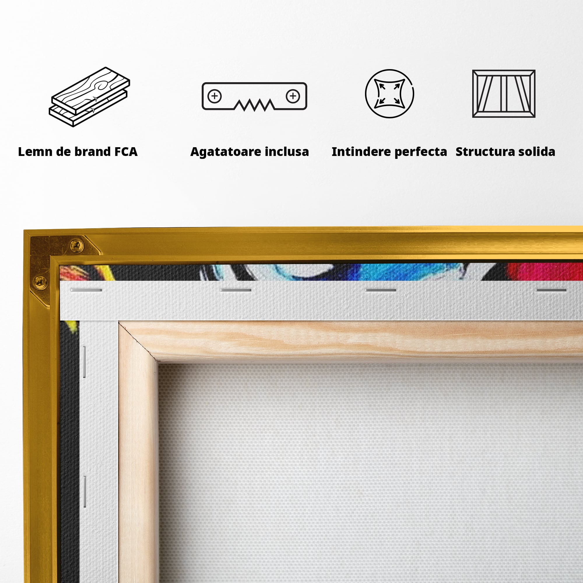 Tablou Canvas Premium LuxCanva® H1061, Divinitate in Culori, Iisus, Sacrificiu, Speranta, Patimi, Emotie, Inspiratie, Coroana de Spini, Arta Religioasa, Living, Dormitor