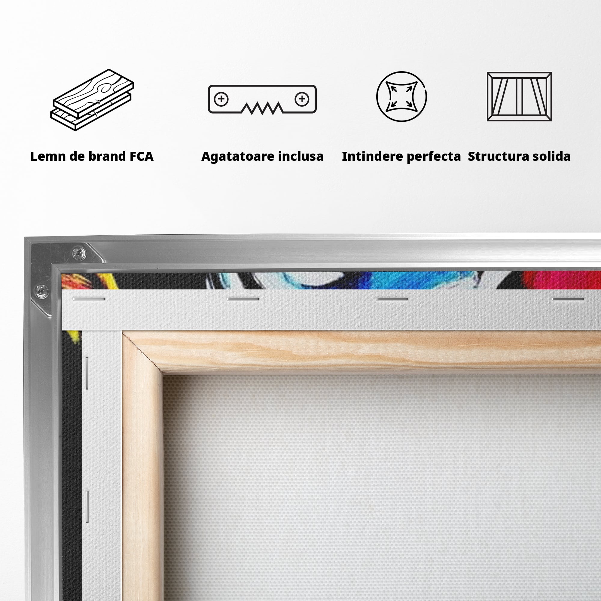 Tablou Canvas Premium LuxCanva® H1061, Divinitate in Culori, Iisus, Sacrificiu, Speranta, Patimi, Emotie, Inspiratie, Coroana de Spini, Arta Religioasa, Living, Dormitor