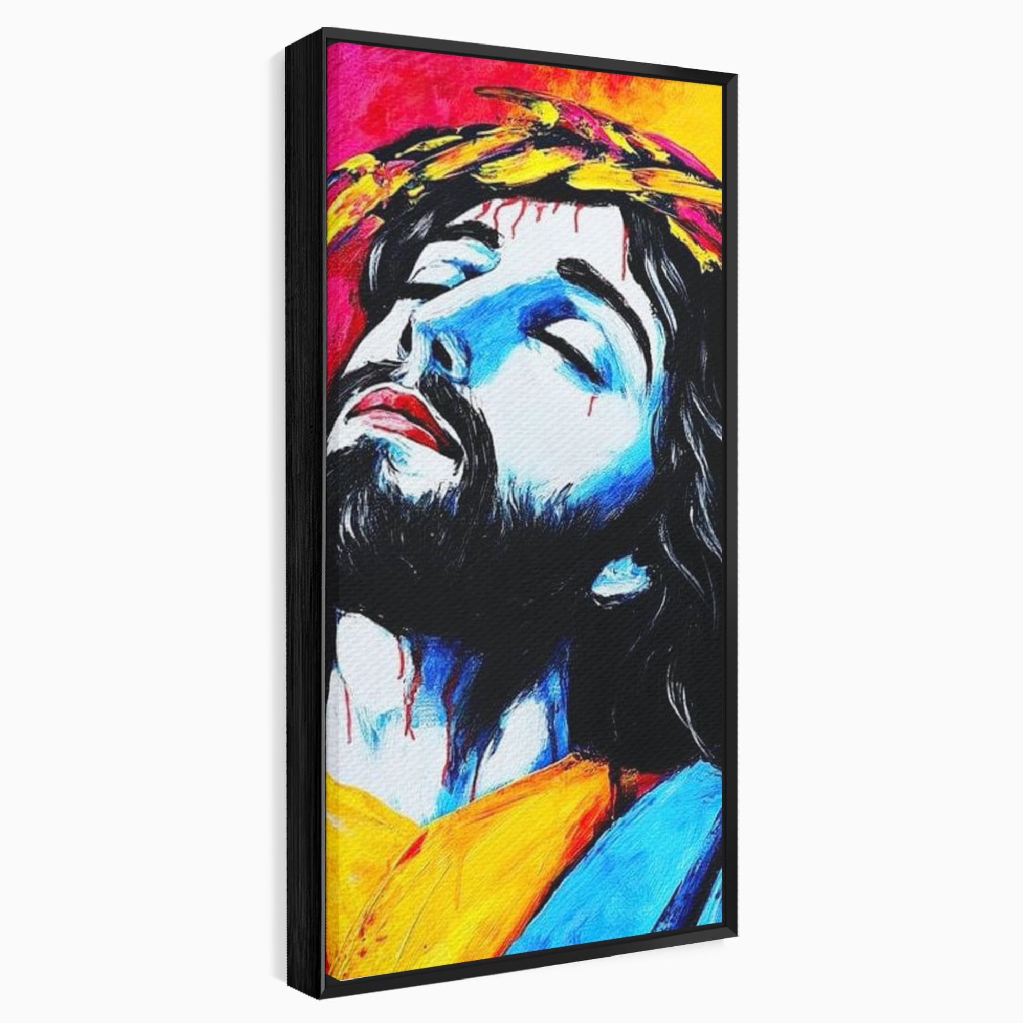 Tablou Canvas Premium LuxCanva® H1061, Divinitate in Culori, Iisus, Sacrificiu, Speranta, Patimi, Emotie, Inspiratie, Coroana de Spini, Arta Religioasa, Living, Dormitor