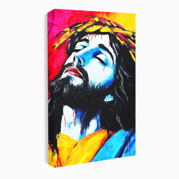 Tablou Canvas Premium LuxCanva® H1061, Divinitate in Culori, Iisus, Sacrificiu, Speranta, Patimi, Emotie, Inspiratie, Coroana de Spini, Arta Religioasa, Living, Dormitor