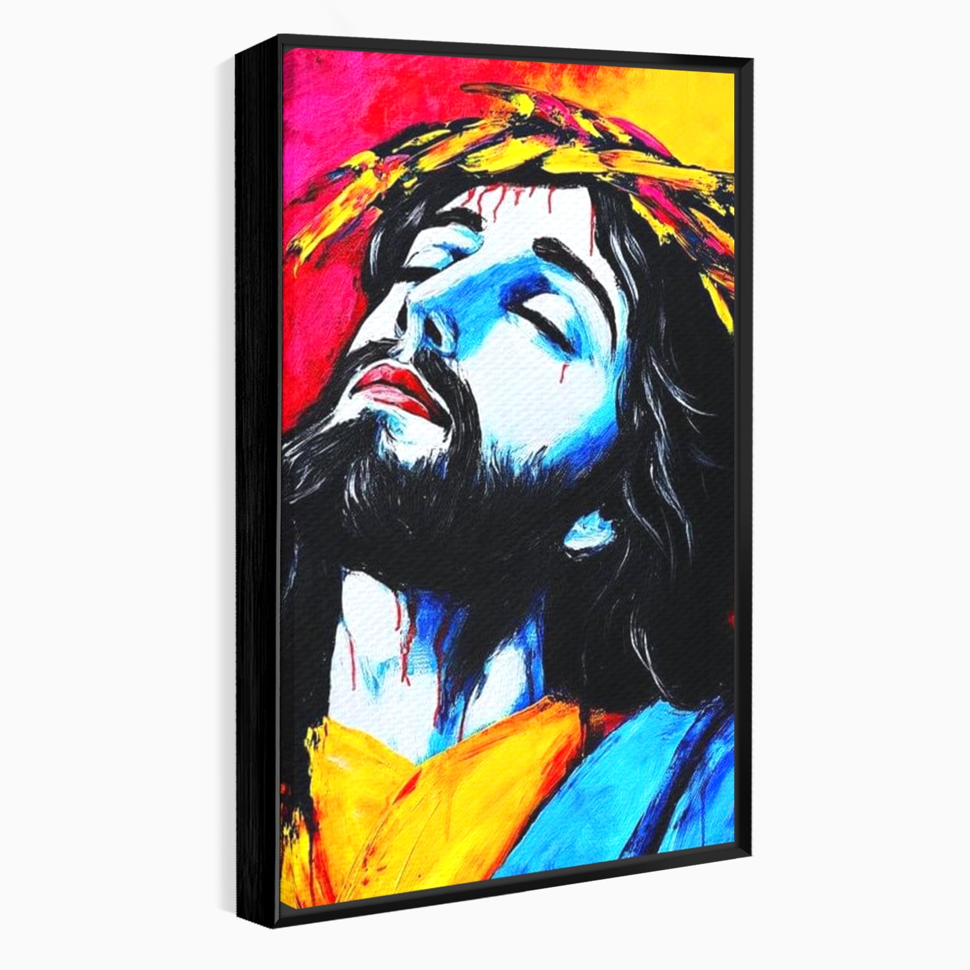Tablou Canvas Premium LuxCanva® H1061, Divinitate in Culori, Iisus, Sacrificiu, Speranta, Patimi, Emotie, Inspiratie, Coroana de Spini, Arta Religioasa, Living, Dormitor
