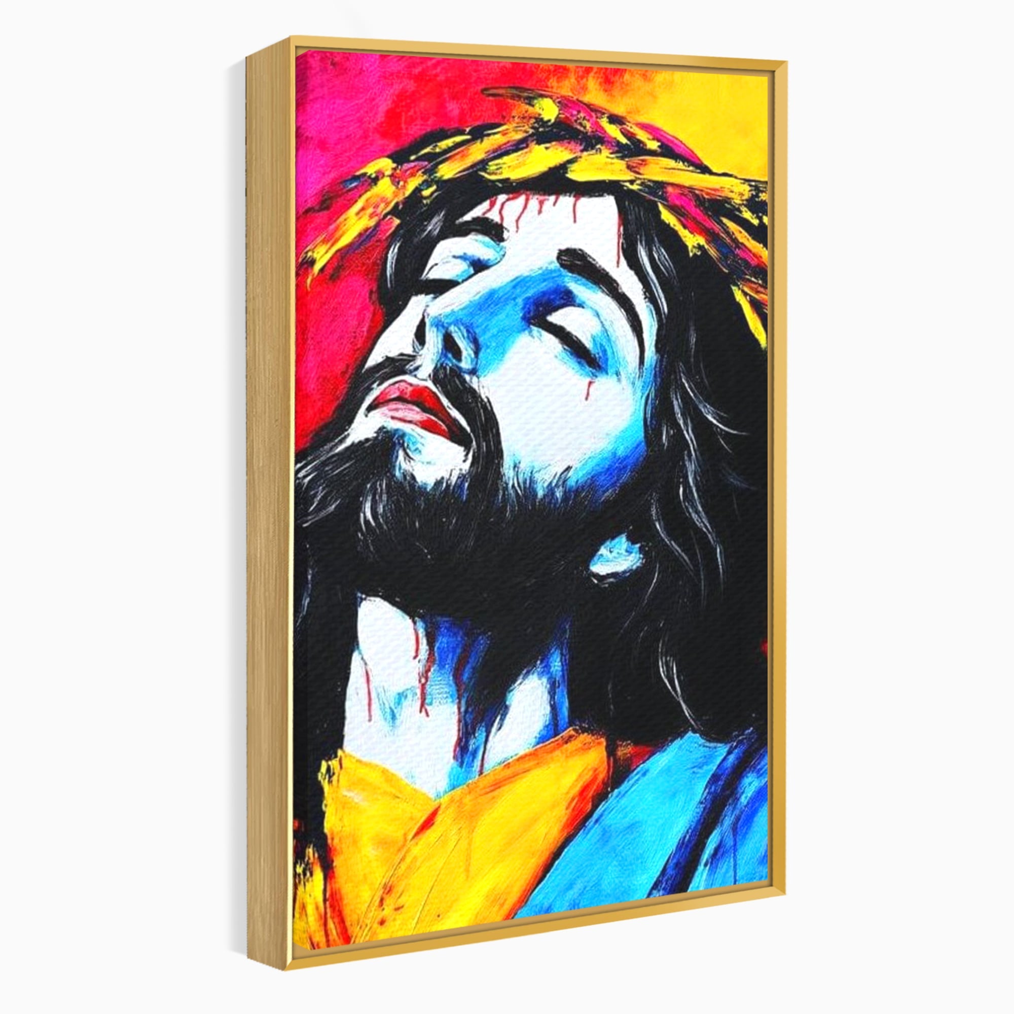Tablou Canvas Premium LuxCanva® H1061, Divinitate in Culori, Iisus, Sacrificiu, Speranta, Patimi, Emotie, Inspiratie, Coroana de Spini, Arta Religioasa, Living, Dormitor