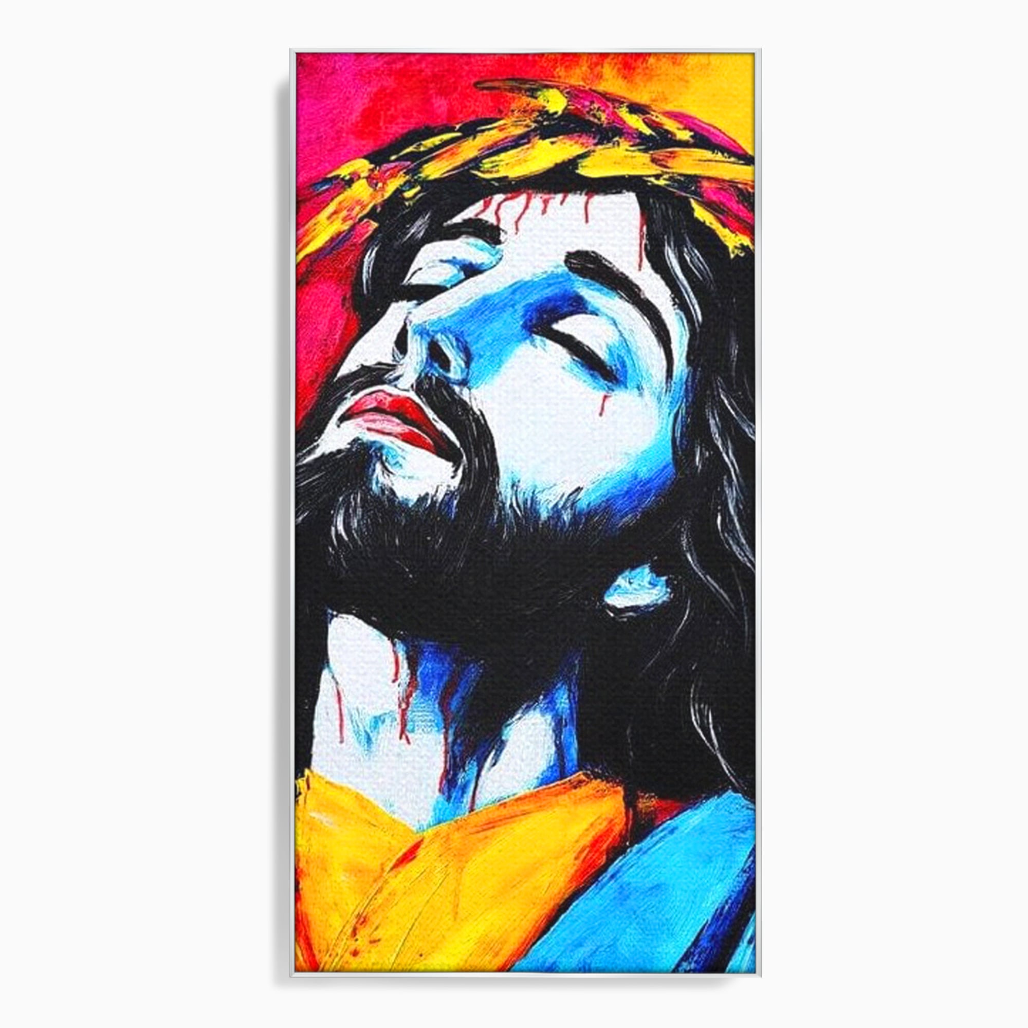 Tablou Canvas Premium LuxCanva® H1061, Divinitate in Culori, Iisus, Sacrificiu, Speranta, Patimi, Emotie, Inspiratie, Coroana de Spini, Arta Religioasa, Living, Dormitor