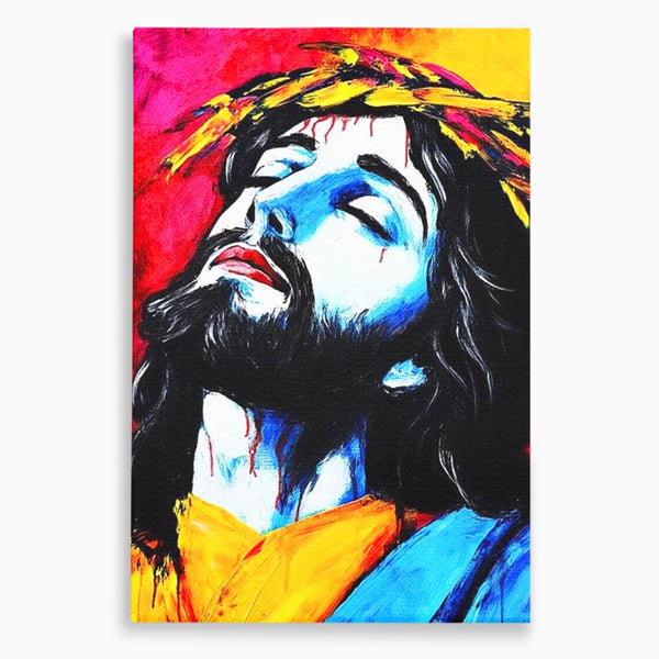 Tablou Canvas Premium LuxCanva® H1061, Divinitate in Culori, Iisus, Sacrificiu, Speranta, Patimi, Emotie, Inspiratie, Coroana de Spini, Arta Religioasa, Living, Dormitor