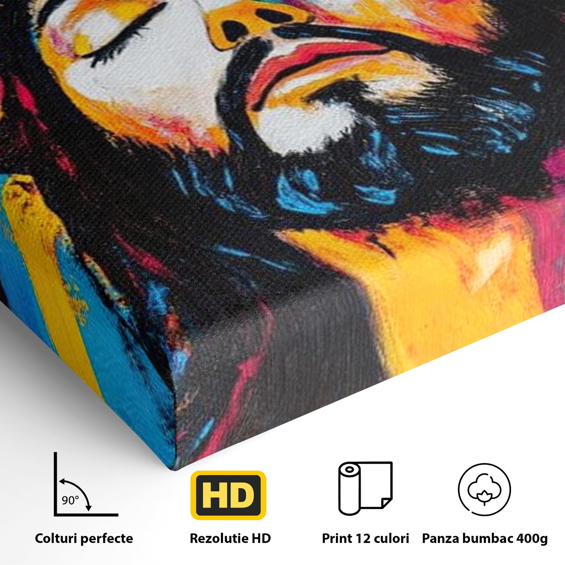 Tablou Canvas Premium LuxCanva® H1062, Sacrificiu Etern, Iisus, Contemplare, Pace Interioara, Coroana de Spini, Cer, Chip, Arta Religioasa Moderna, Living, Dormitor