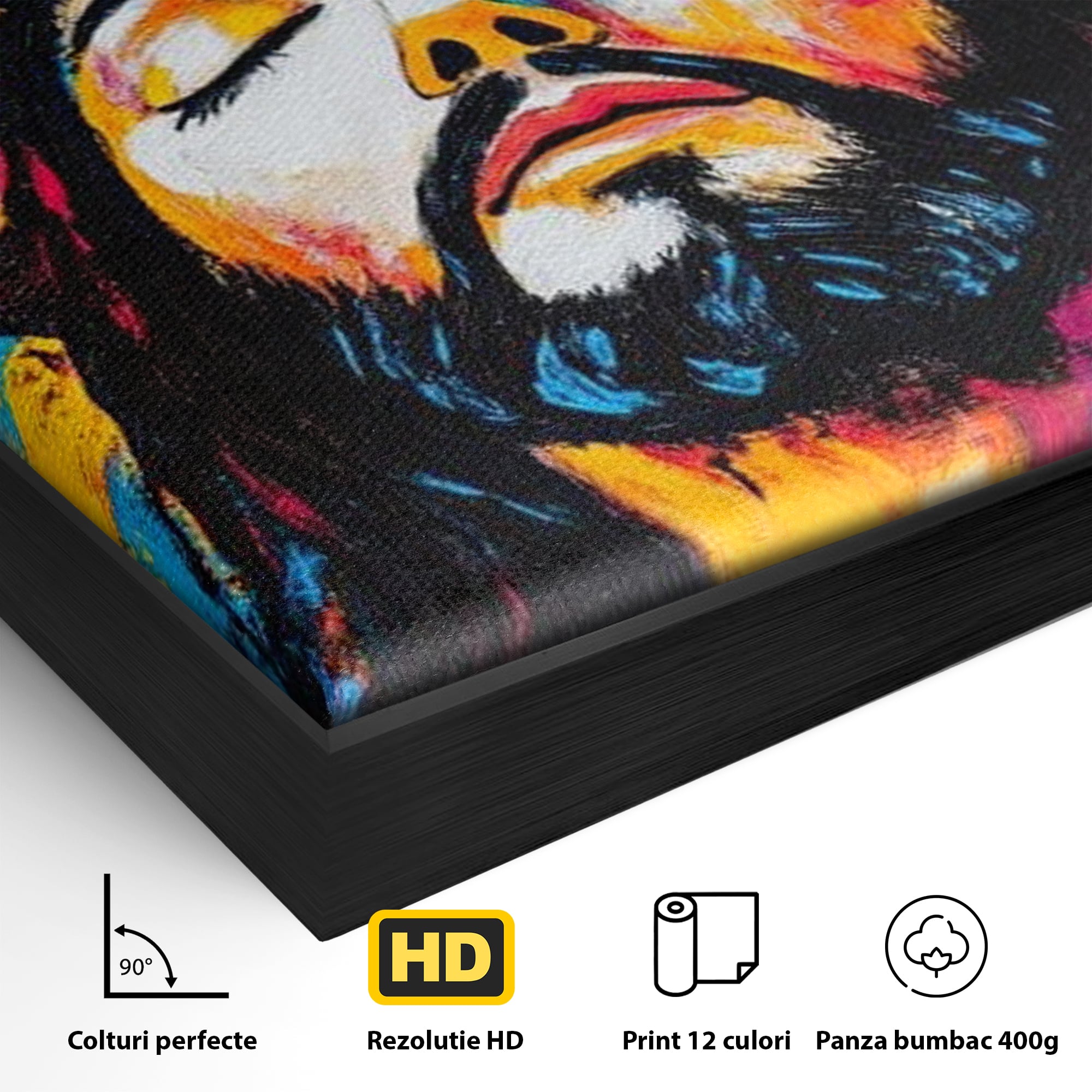 Tablou Canvas Premium LuxCanva® H1062, Sacrificiu Etern, Iisus, Contemplare, Pace Interioara, Coroana de Spini, Cer, Chip, Arta Religioasa Moderna, Living, Dormitor
