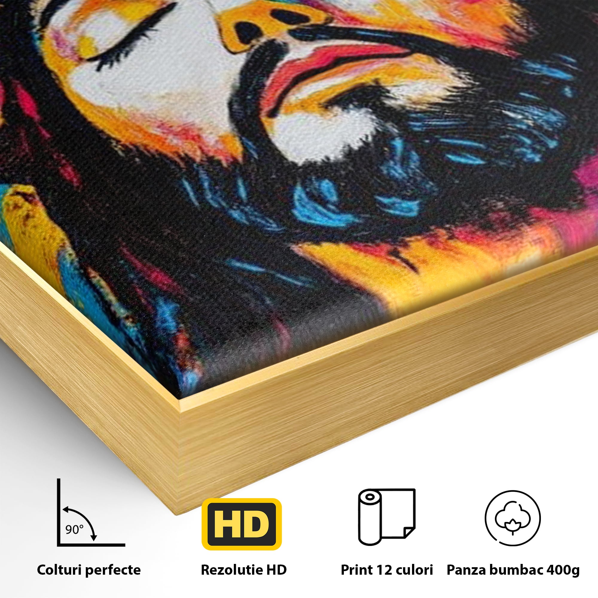 Tablou Canvas Premium LuxCanva® H1062, Sacrificiu Etern, Iisus, Contemplare, Pace Interioara, Coroana de Spini, Cer, Chip, Arta Religioasa Moderna, Living, Dormitor