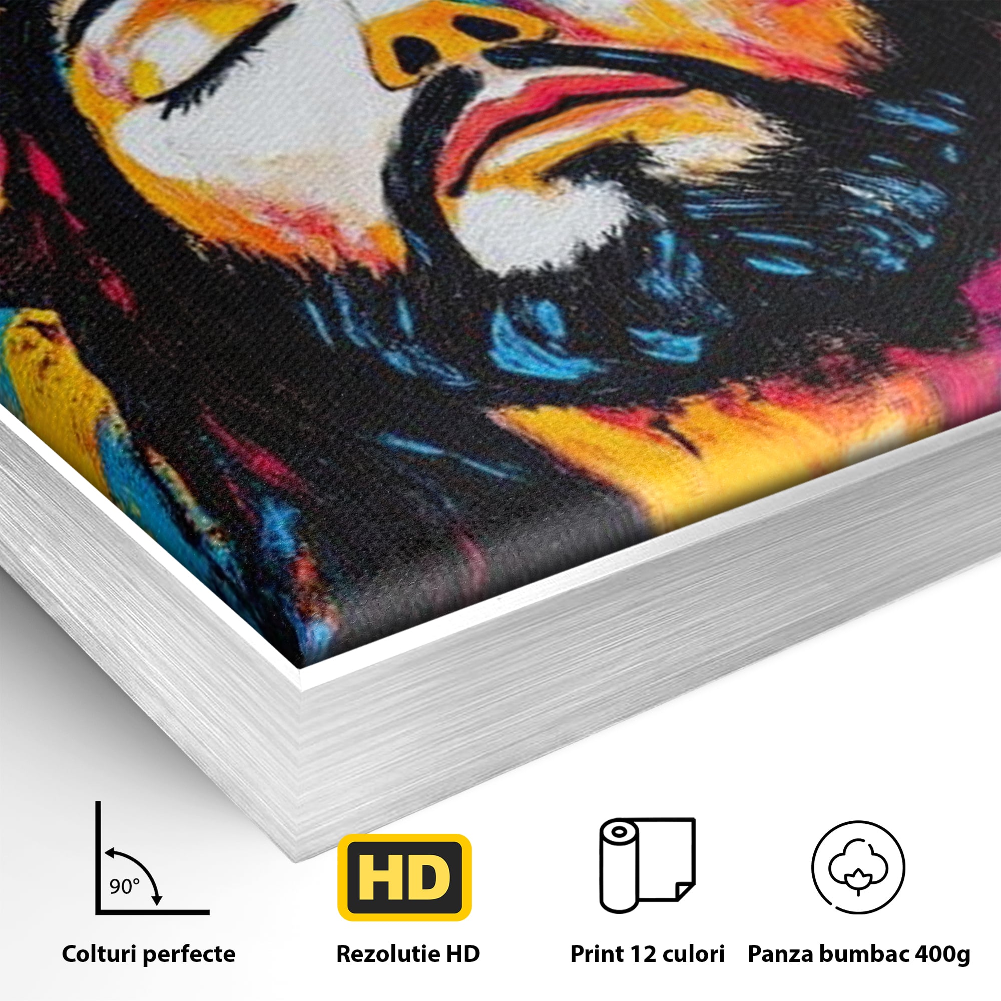 Tablou Canvas Premium LuxCanva® H1062, Sacrificiu Etern, Iisus, Contemplare, Pace Interioara, Coroana de Spini, Cer, Chip, Arta Religioasa Moderna, Living, Dormitor
