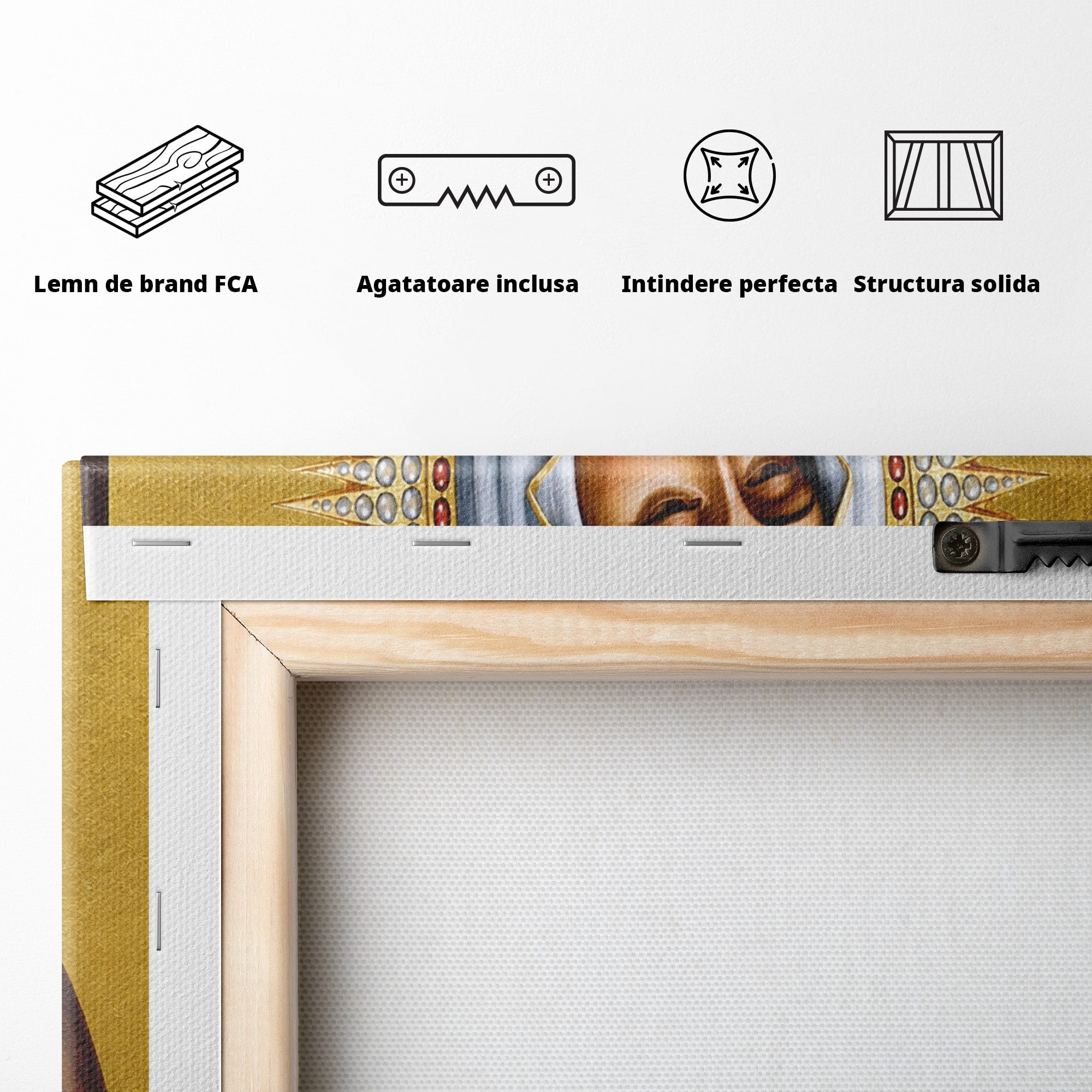 Tablou Canvas Premium LuxCanva® H1065, Maica Domnului Protectoare, Religie, Icoana, Spiritualitate, Credinta, Dormitor, Birou, Culori Vibrante