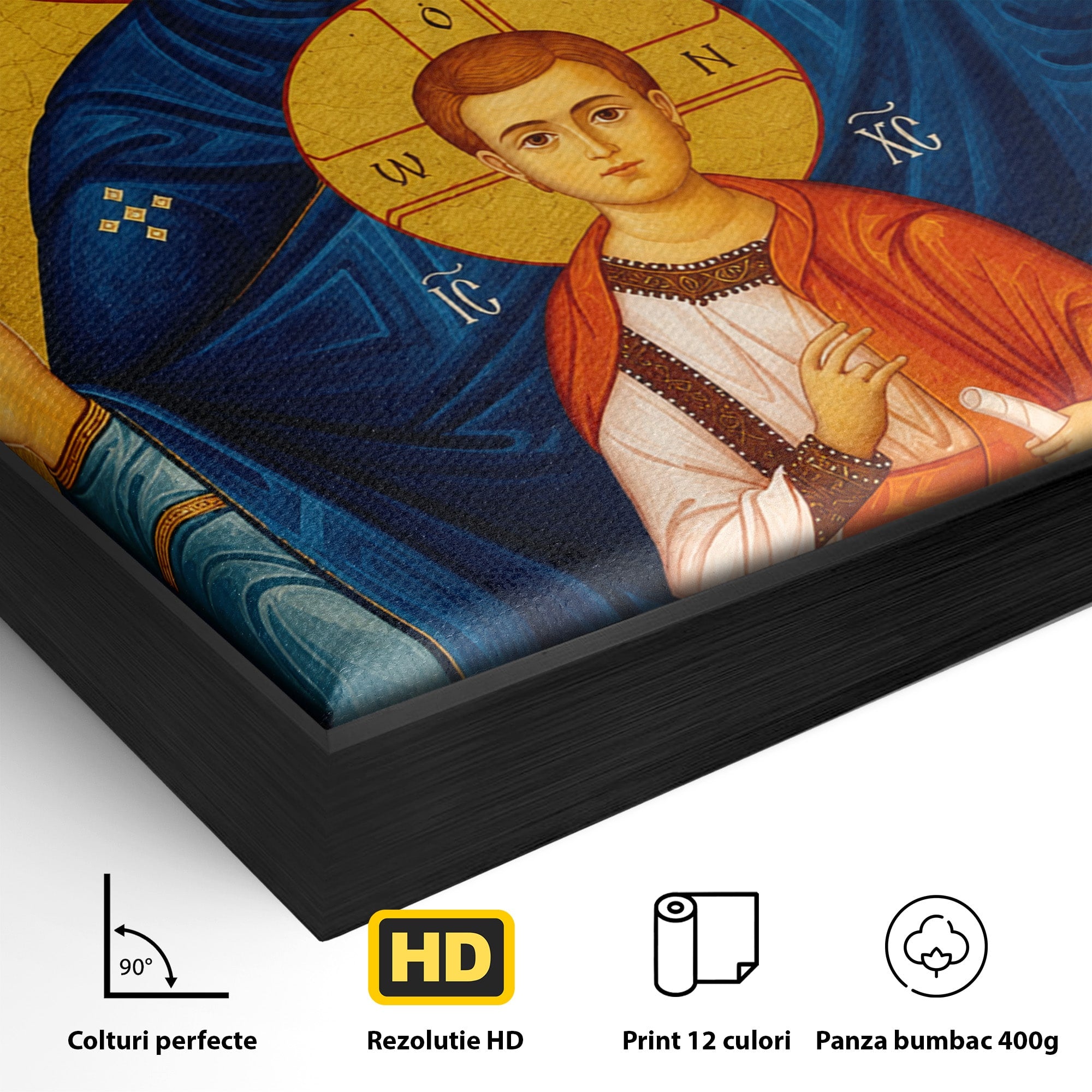 Tablou Canvas Premium LuxCanva® H1066, Maica Domnului a Semnului, Icoana, Religie, Spiritualitate, Dormitor, Birou, Culori Vibrante