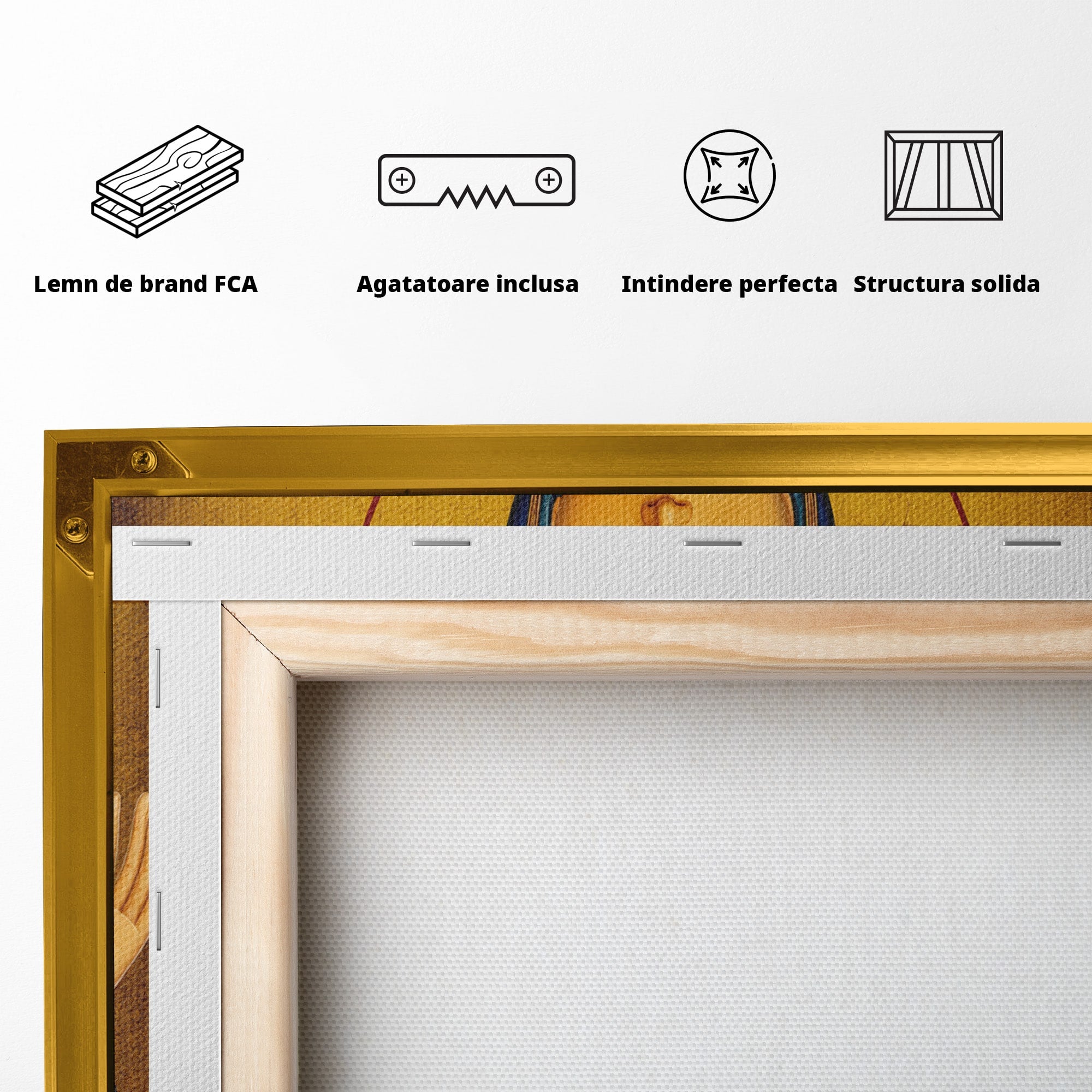 Tablou Canvas Premium LuxCanva® H1066, Maica Domnului a Semnului, Icoana, Religie, Spiritualitate, Dormitor, Birou, Culori Vibrante