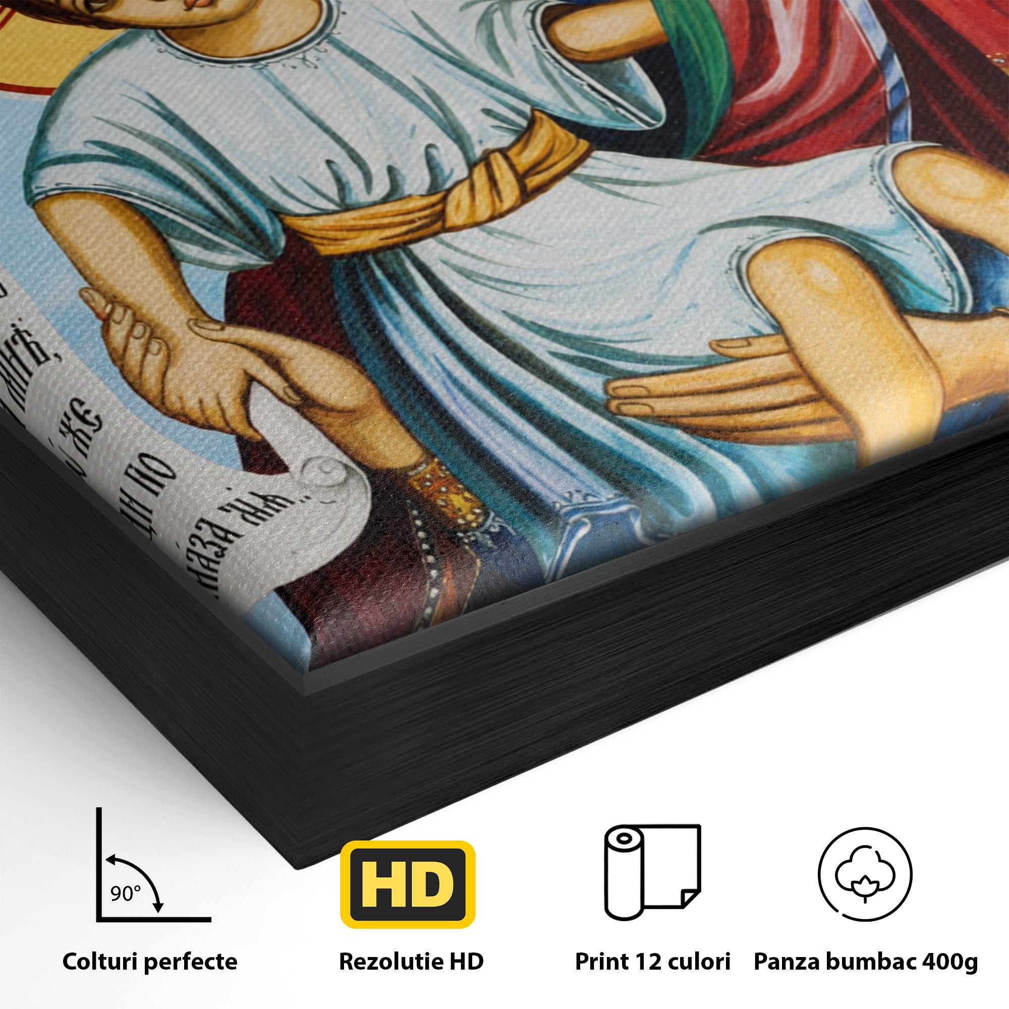 Tablou Canvas Premium LuxCanva® H1067, Maica Domnului Axionita, Icoana, Religie, Spiritualitate, Arta Sacra, Living, Dormitor, Culori Vibrante