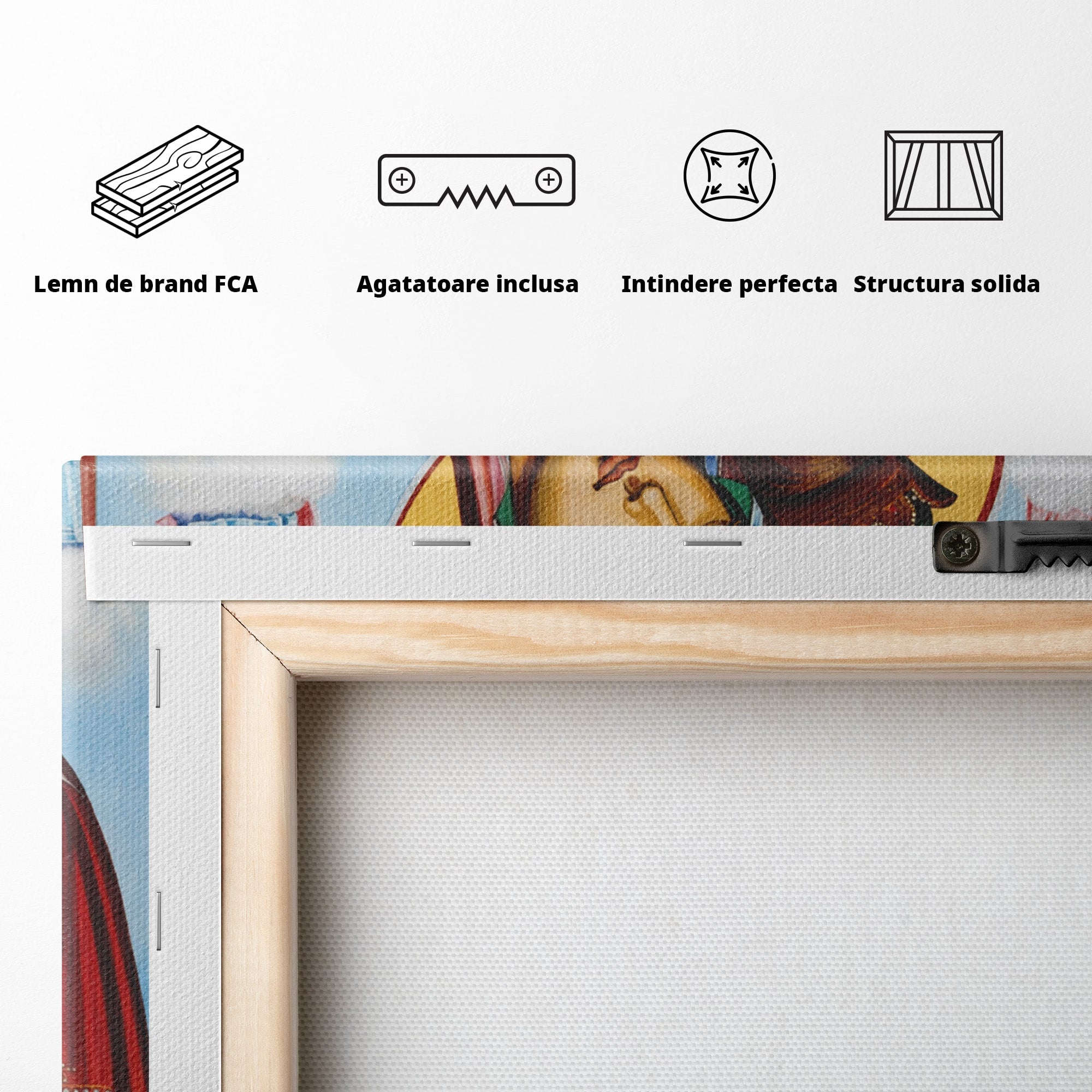 Tablou Canvas Premium LuxCanva® H1067, Maica Domnului Axionita, Icoana, Religie, Spiritualitate, Arta Sacra, Living, Dormitor, Culori Vibrante