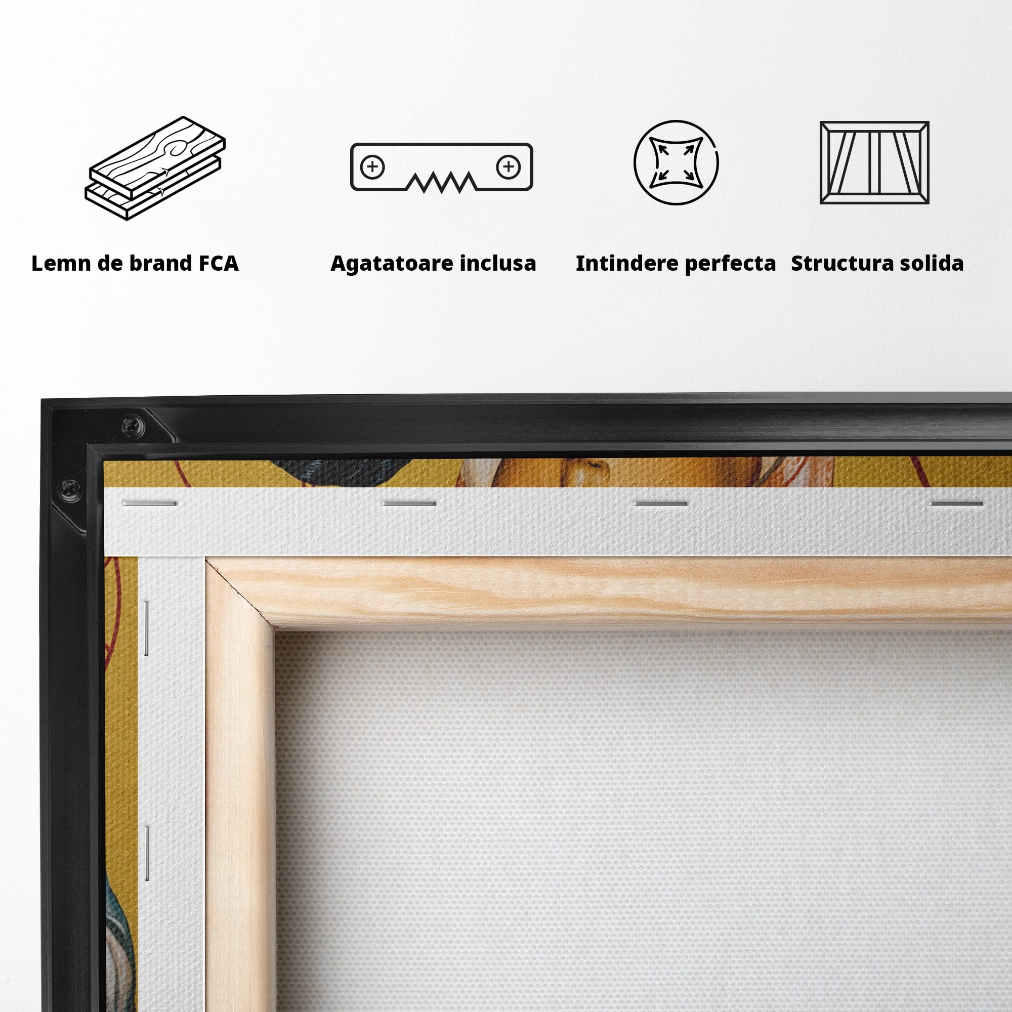 Tablou Canvas Premium LuxCanva® H1070, Icoana Maicii Domnului din Ierusalim, Icoana, Religie, Spiritualitate, Dormitor, Birou, Culori Vibrante