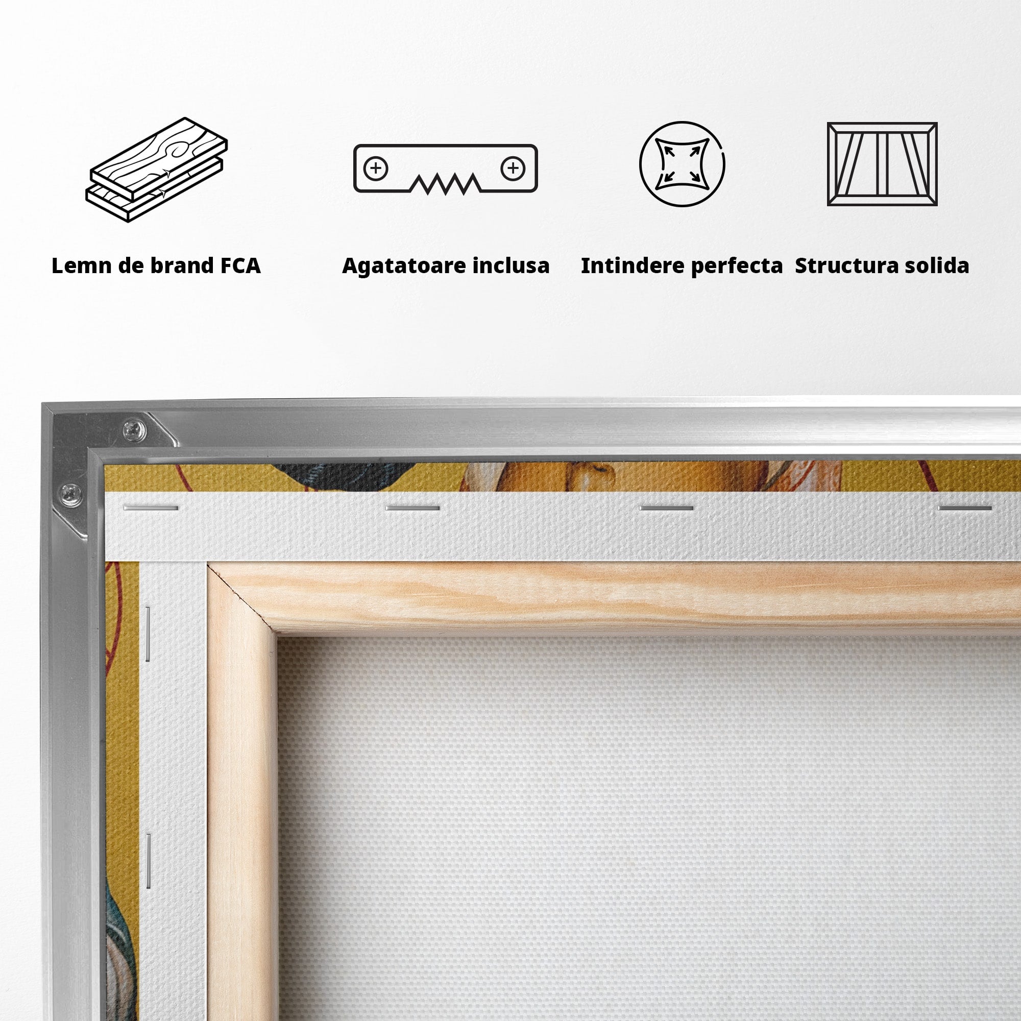 Tablou Canvas Premium LuxCanva® H1070, Icoana Maicii Domnului din Ierusalim, Icoana, Religie, Spiritualitate, Dormitor, Birou, Culori Vibrante
