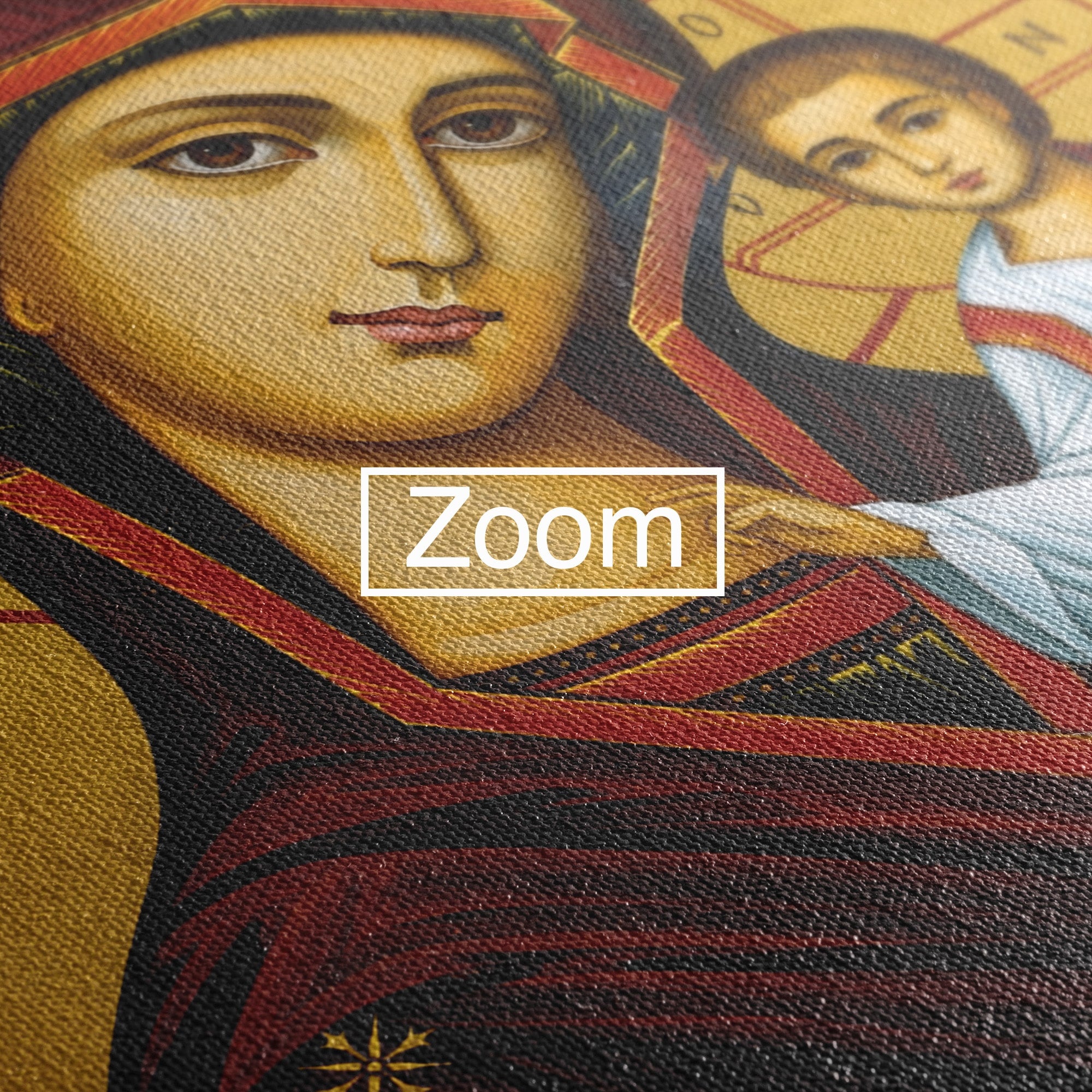 Tablou Canvas Premium LuxCanva® H1071, Icoana Maicii Domnului din Kazan, Religie, Icoana, Bizantin, Arta Sacra, Dormitor, Hol, Culori Vibrante