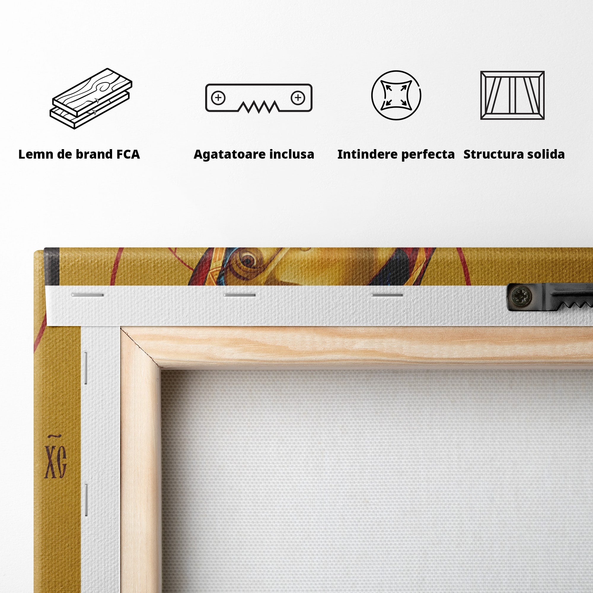 Tablou Canvas Premium LuxCanva® H1072, Icoana Maicii Domnului Dulcea Sarutare, Icoana, Religie, Spiritualitate, Traditie, Dormitor, Birou, Culori Vibrante