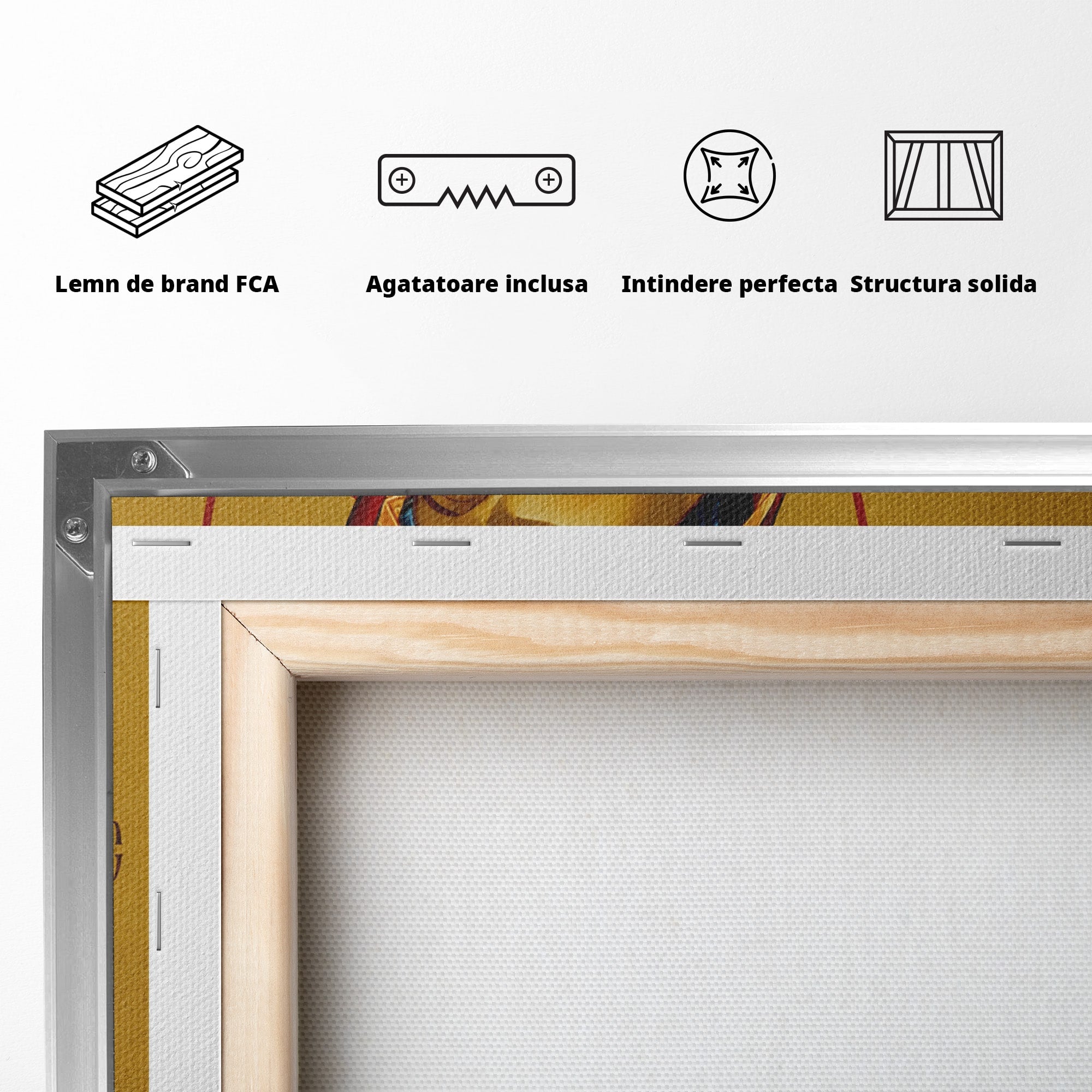 Tablou Canvas Premium LuxCanva® H1072, Icoana Maicii Domnului Dulcea Sarutare, Icoana, Religie, Spiritualitate, Traditie, Dormitor, Birou, Culori Vibrante